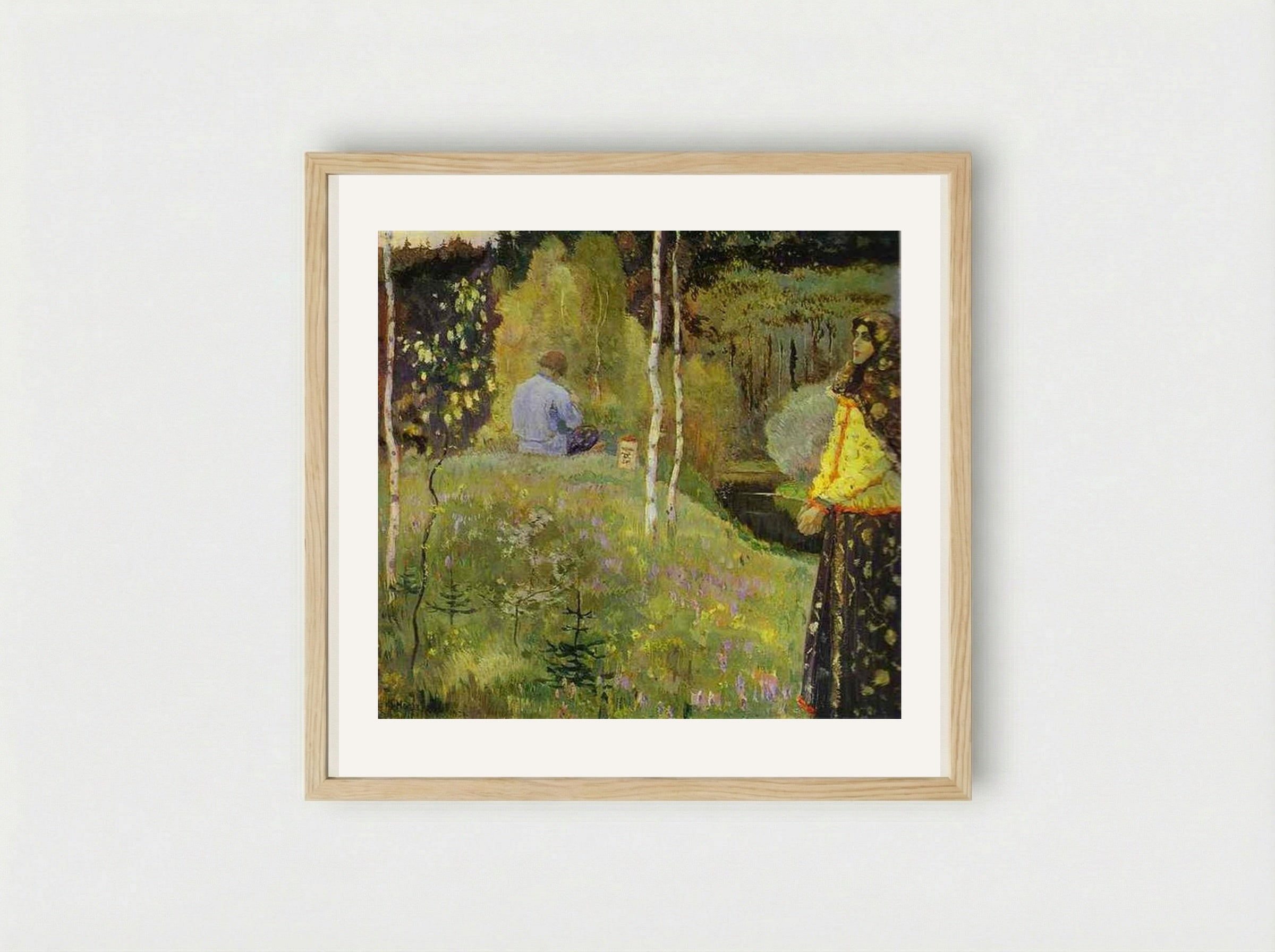 Reedpipe - Mikhail Nesterov - Framed Print Wood