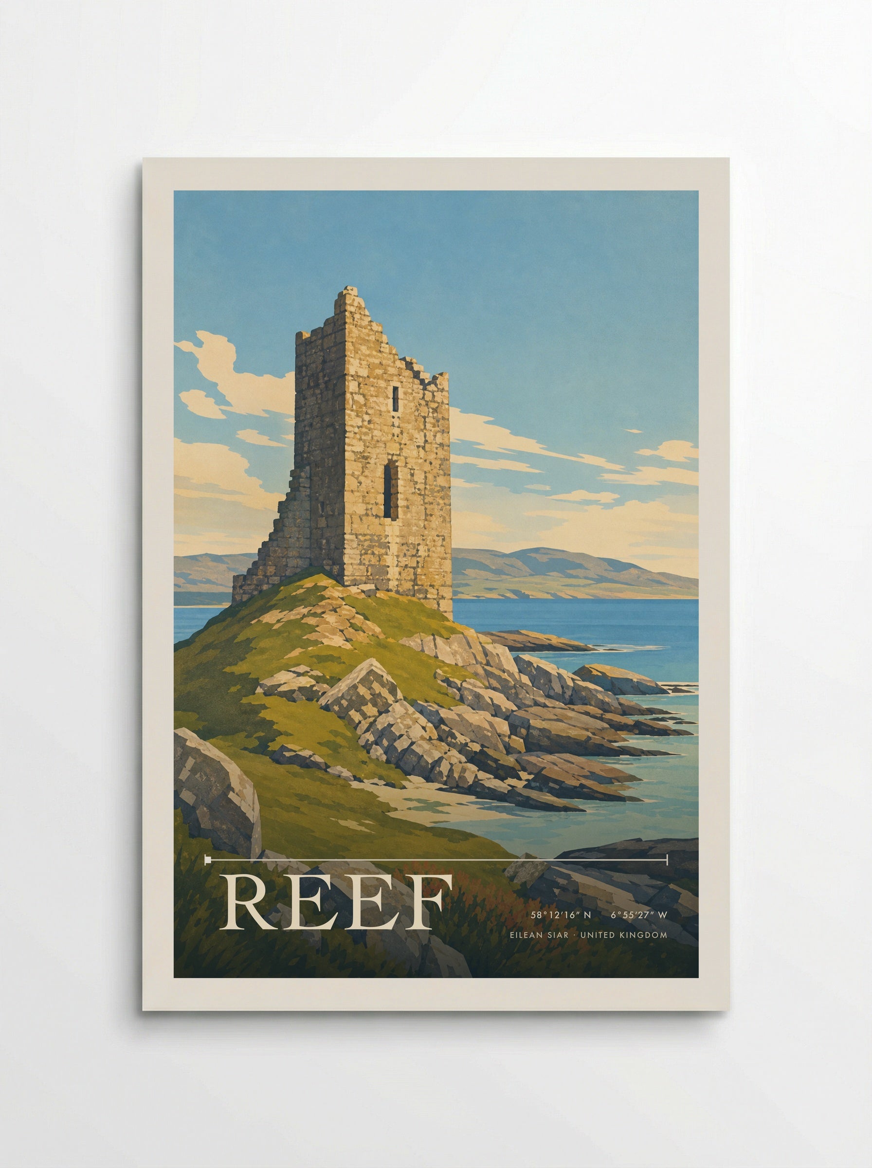 Reef Eilean Siar United Kingdom Travel Poster - Poster