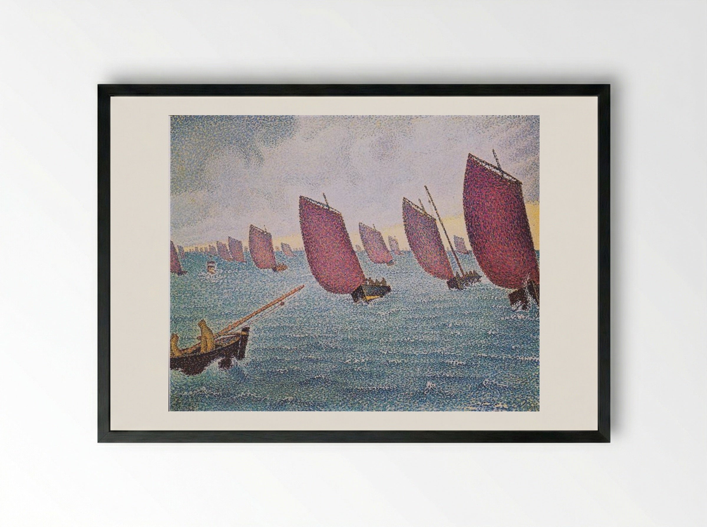 Regatta in Concarneau - Paul Signac - Framed Print Black