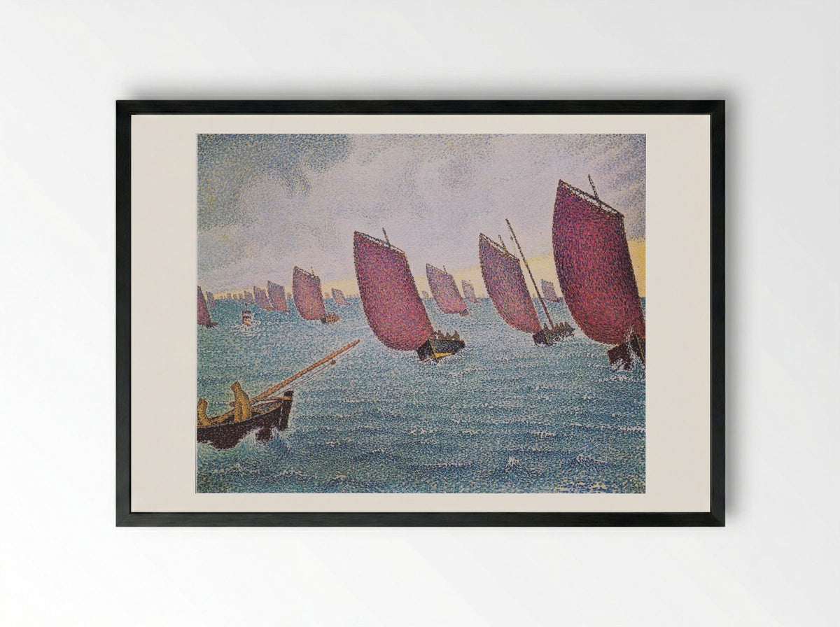 Regatta in Concarneau - Paul Signac - Framed Print Black