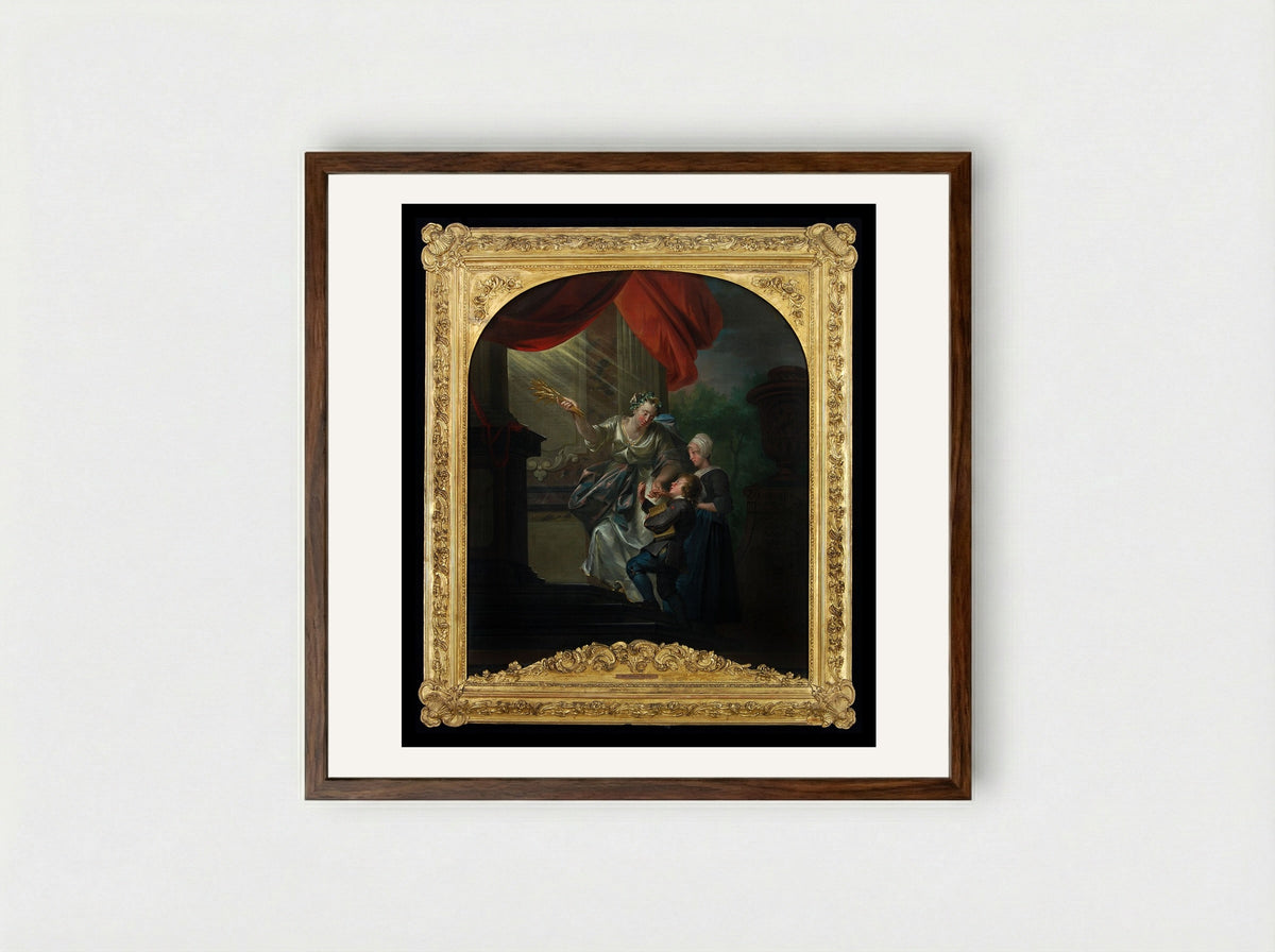 Reglement van het Broederschap van Sint Lucas uit Dordrecht - Aert Schouman - Framed Print Dark Wood