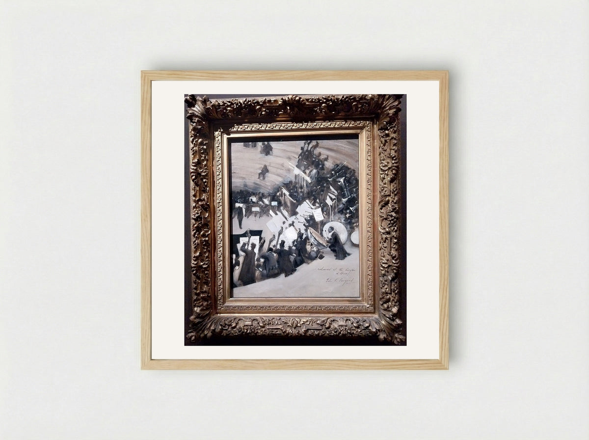 Rehearsal of the Pasdeloup Orchestra at the Cirque d'Hiver - John Singer Sargent - Framed Print Wood