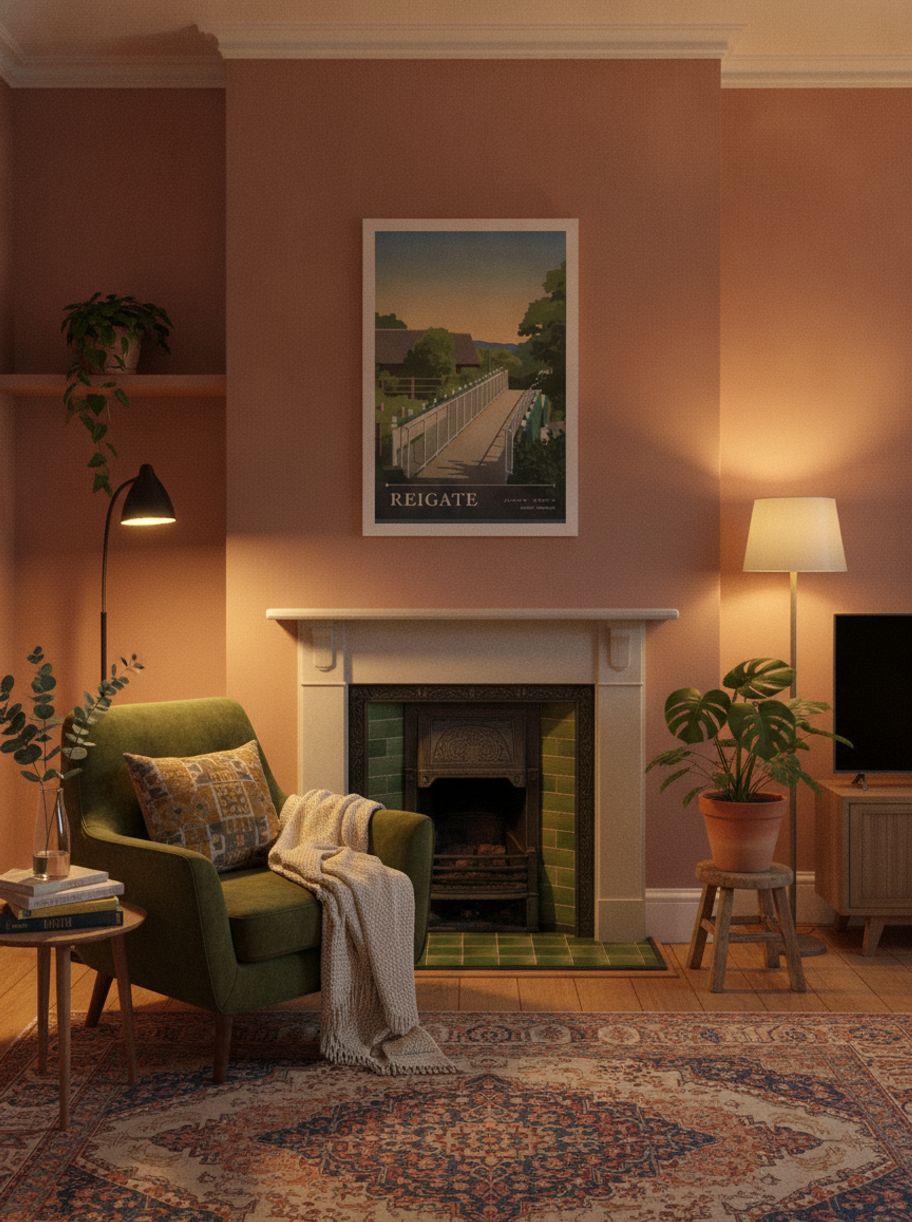 Reigate Surrey England Travel Poster - Lifestyle