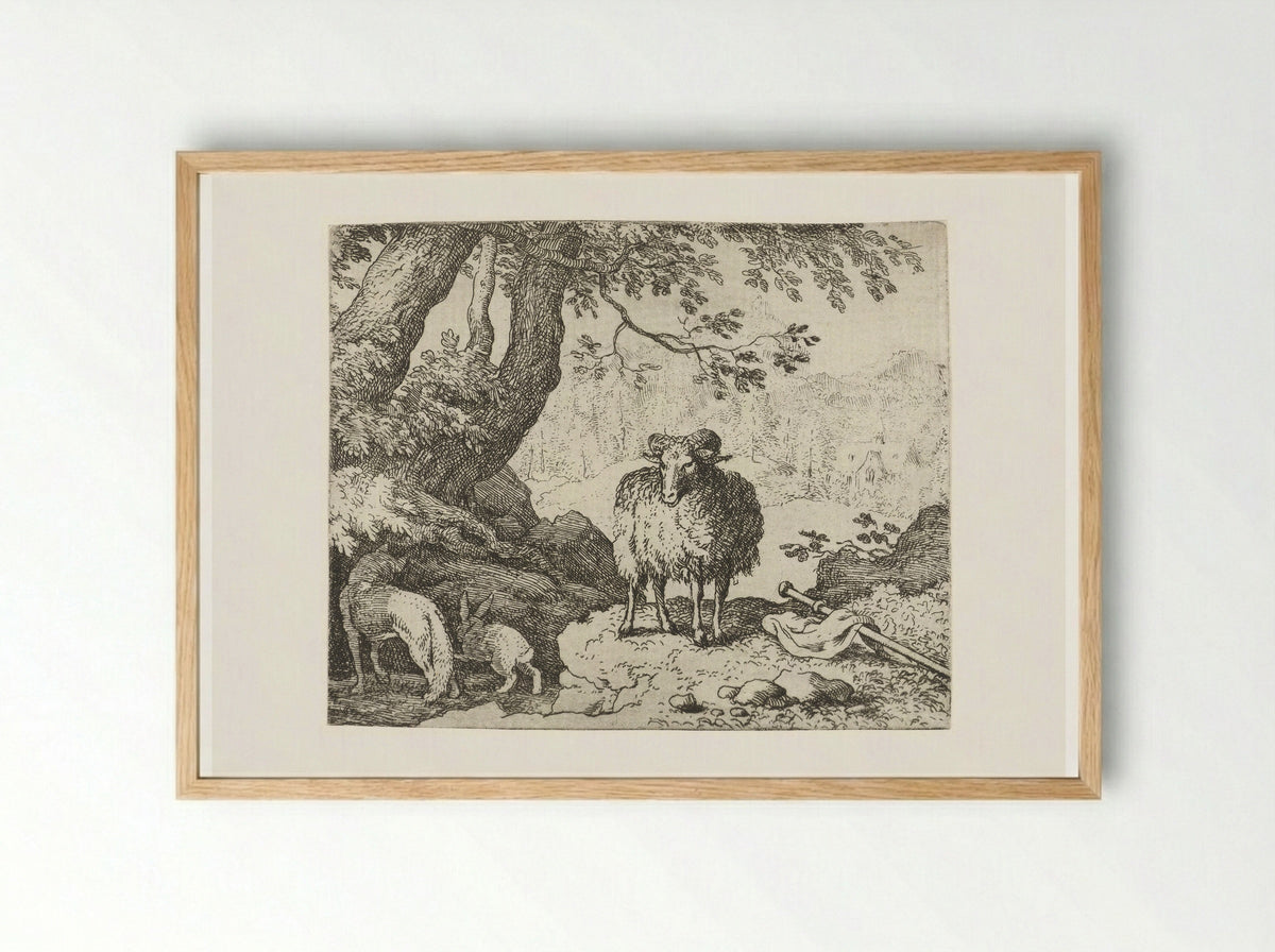 Reinaert de vos bij zijn hol - Allaert van Everdingen - Framed Print Wood