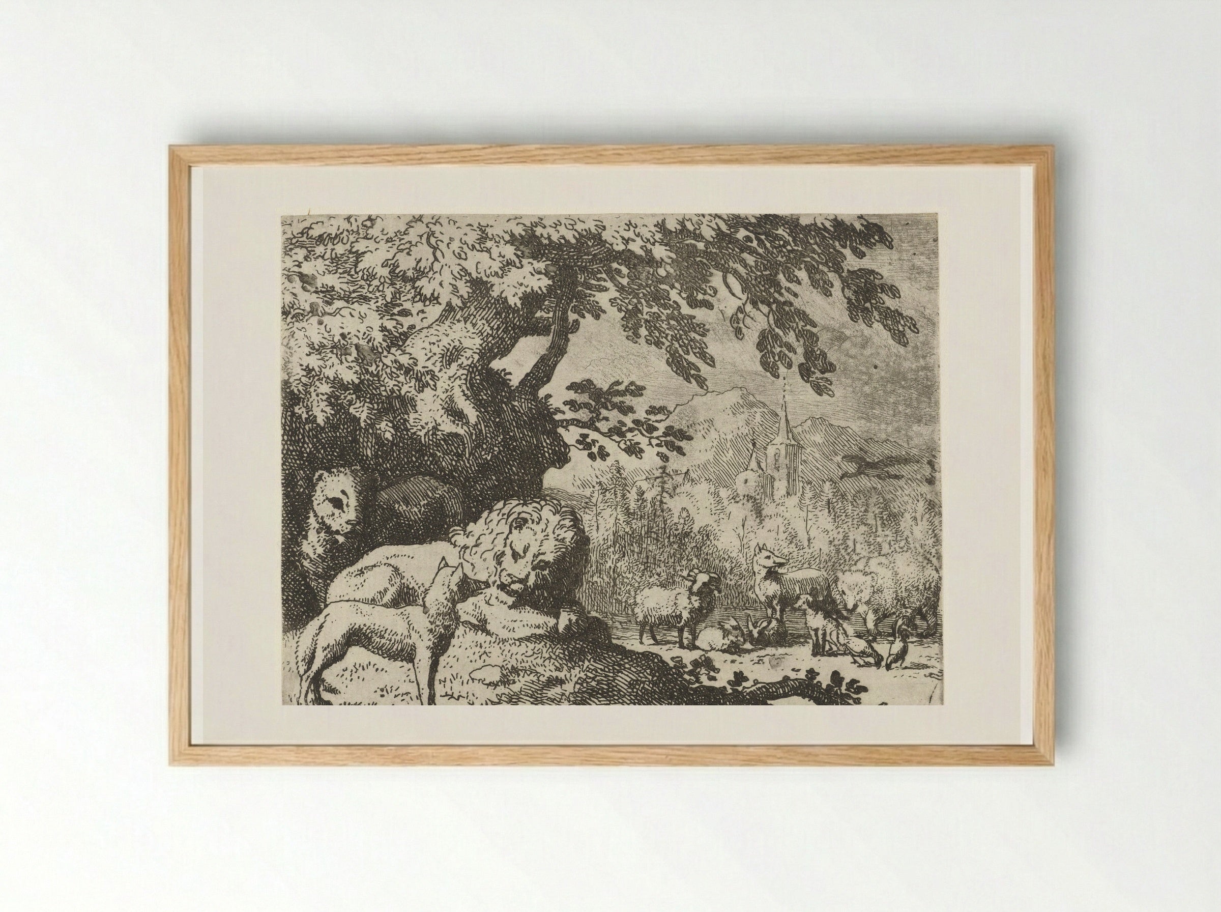 Reinaert de vos vervolgt zijn verhaal - Allaert van Everdingen - Framed Print Wood