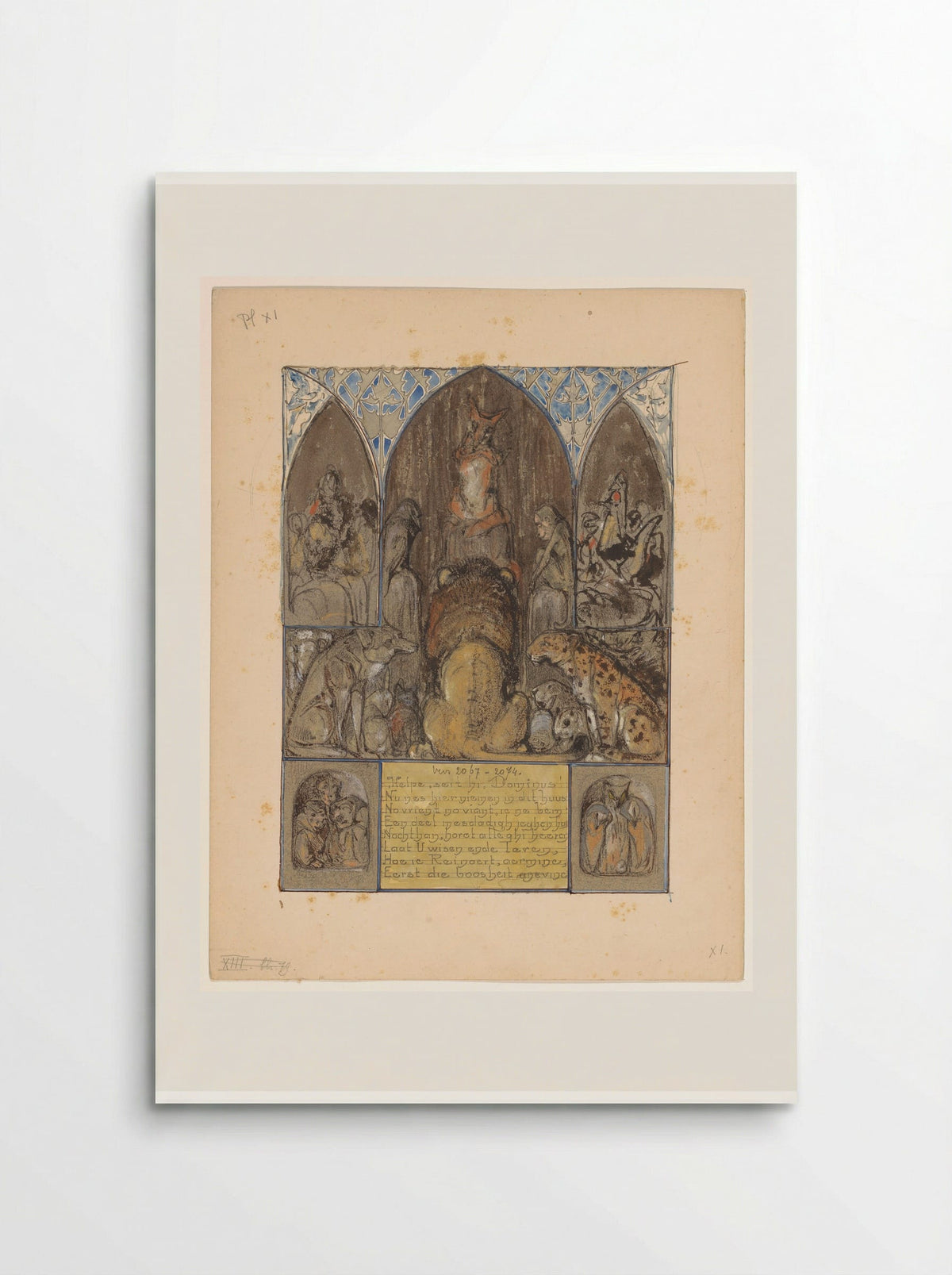 Reinaert spreekt tot koning Nobel en de verzamelde dieren - Bernard Willem Wierink - Poster