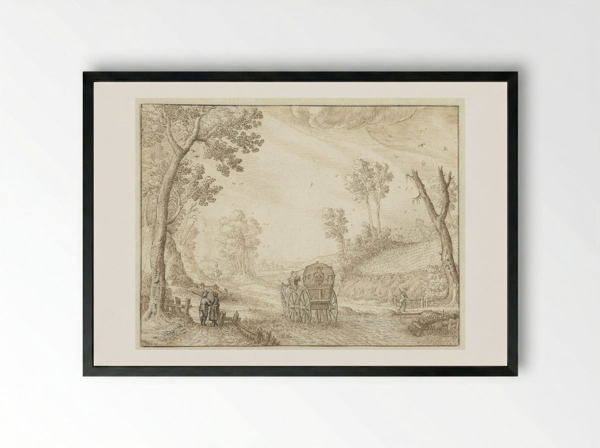 Reiskoets (Travel Coach) - Evert Rijnvisch - Framed Print Black