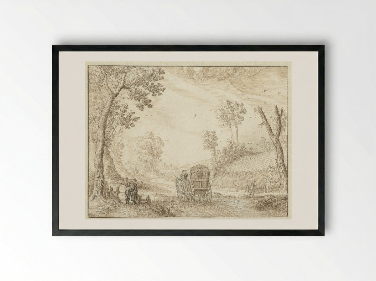 Reiskoets (Travel Coach) - Evert Rijnvisch - Framed Print Black
