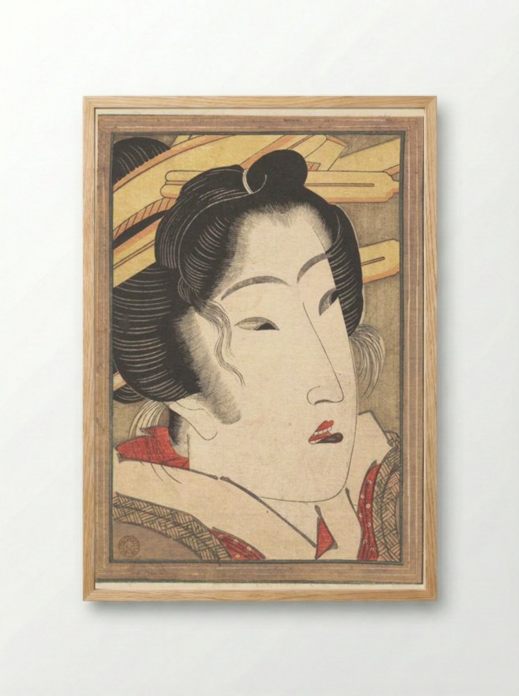 Rejected Geisha from Passions Cooled by Springtime Snow - Keisai Eisen - Framed Print Wood