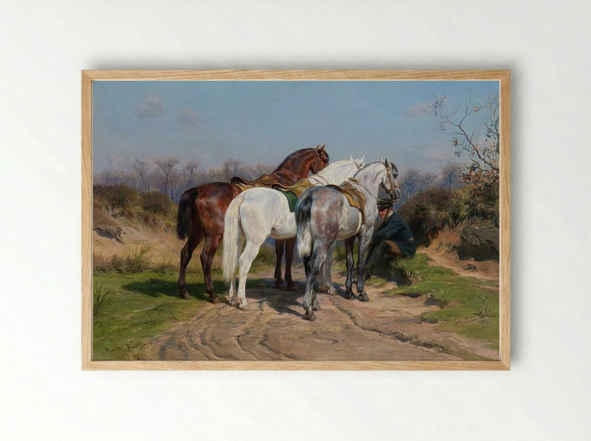 Relay Hunting - Rosa Bonheur - Framed Print Wood