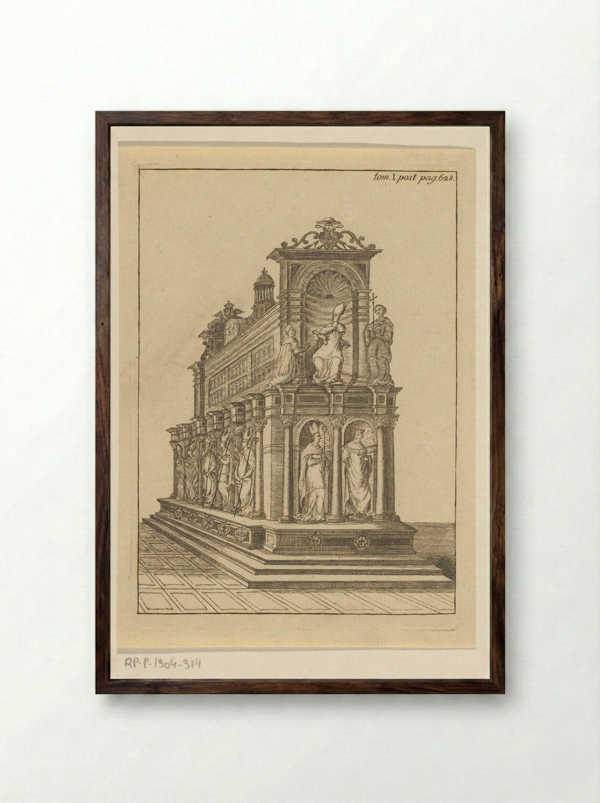 Reliekschrijn, van opzij gezien - Pieter Balthasar Bouttats - Framed Print Dark Wood