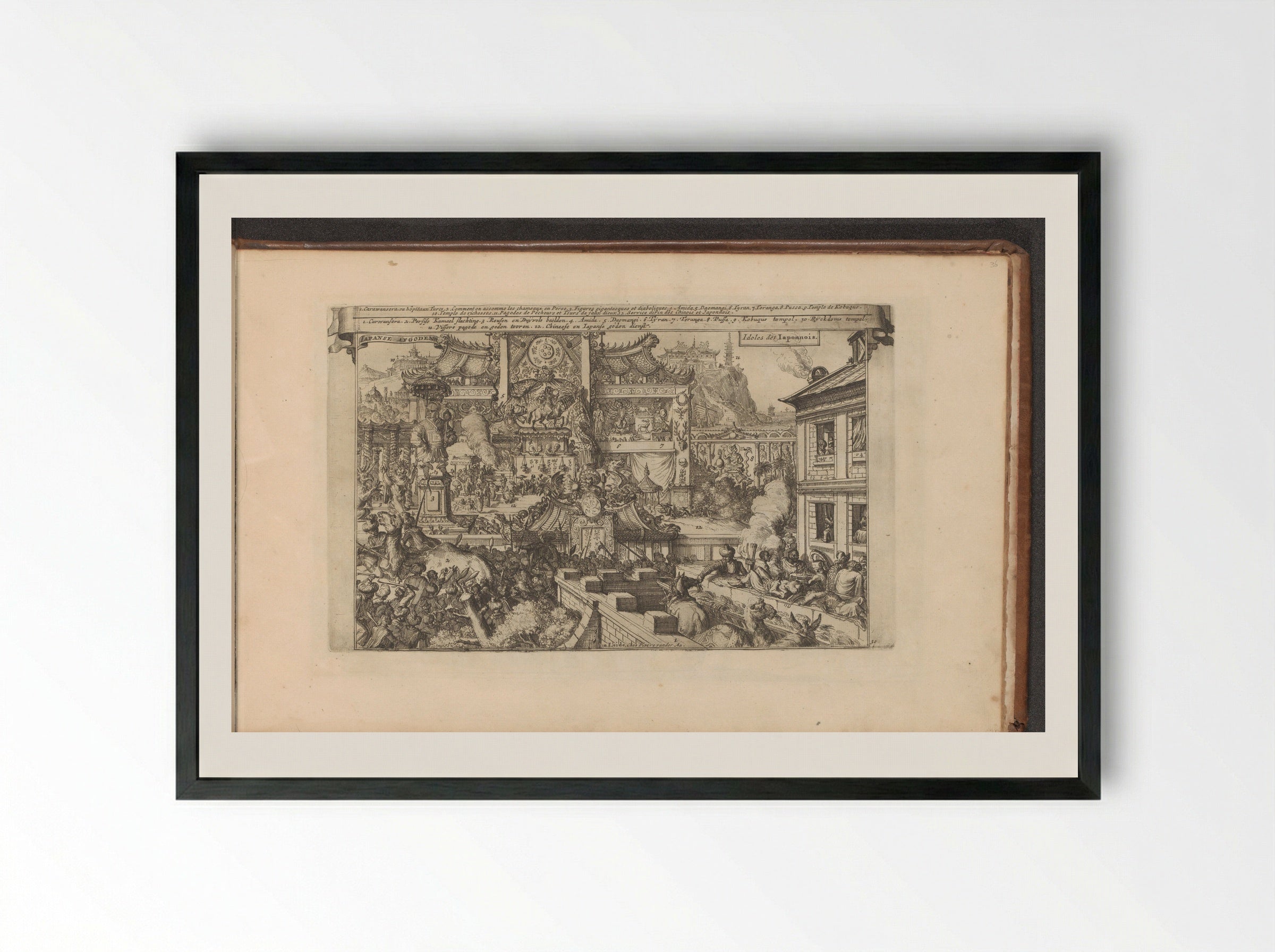 Religie in Japan - Romeyn de Hooghe - Framed Print Black