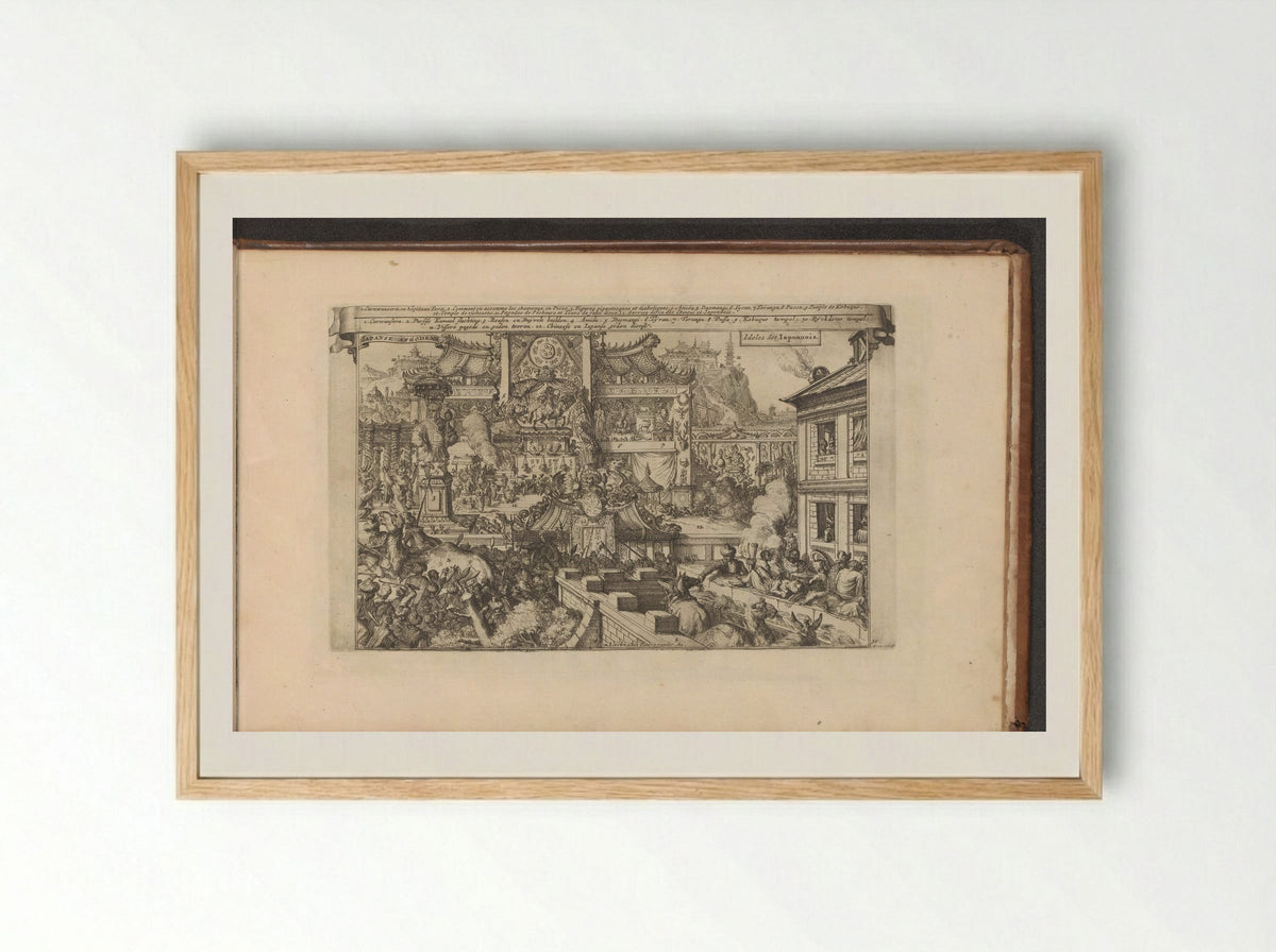 Religie in Japan - Romeyn de Hooghe - Framed Print Wood