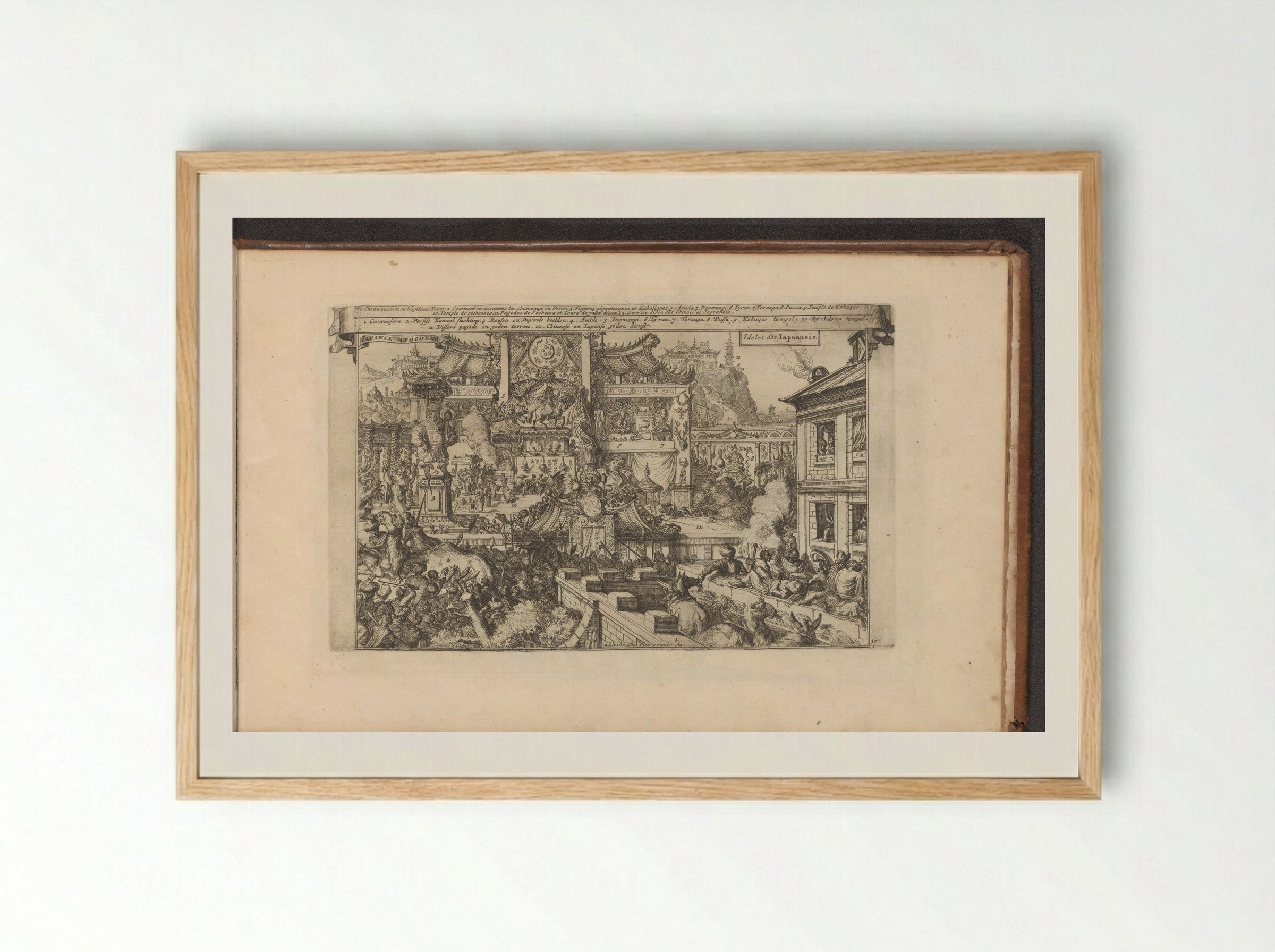 Religie in Japan - Romeyn de Hooghe - Framed Print Wood