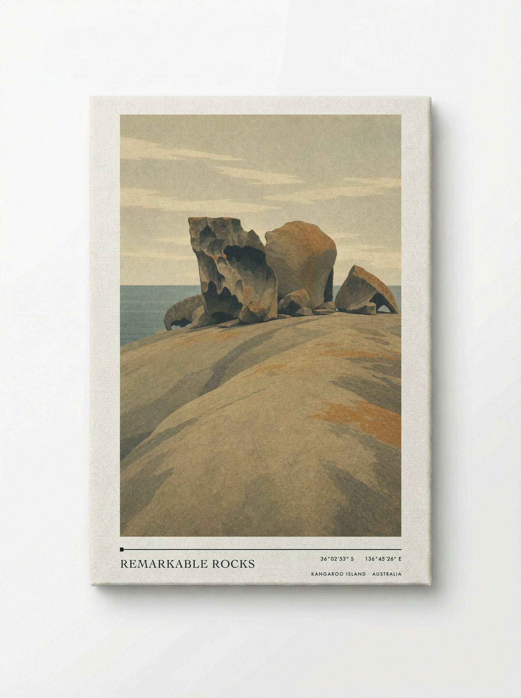 Remarkable Rocks Travel Poster Artwork - Canvas
