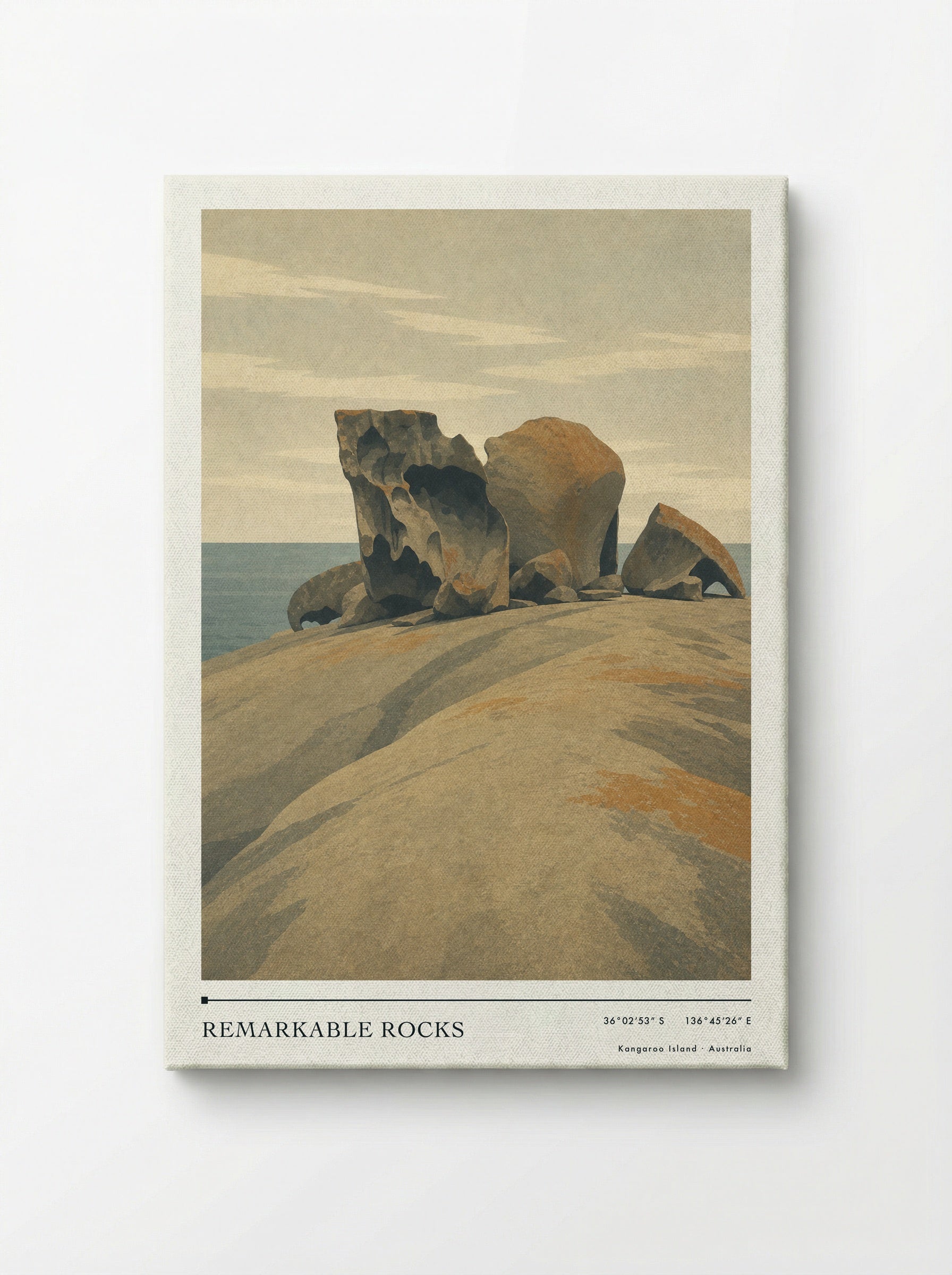 Remarkable Rocks Travel Poster Artwork - Canvas