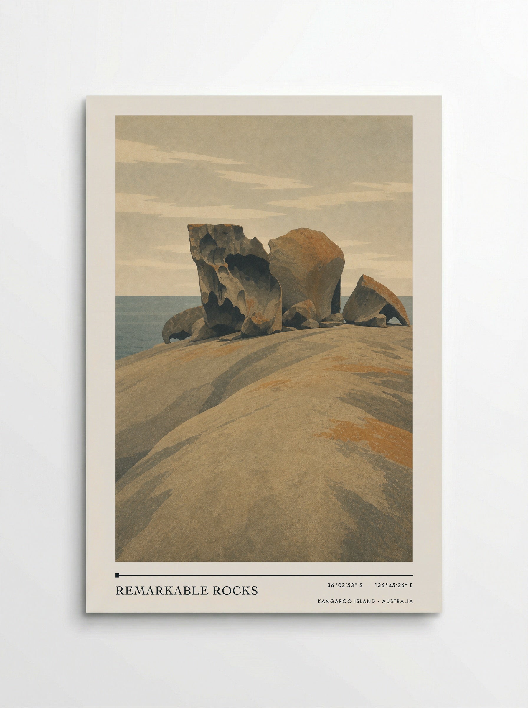 Remarkable Rocks Travel Poster Artwork - Poster