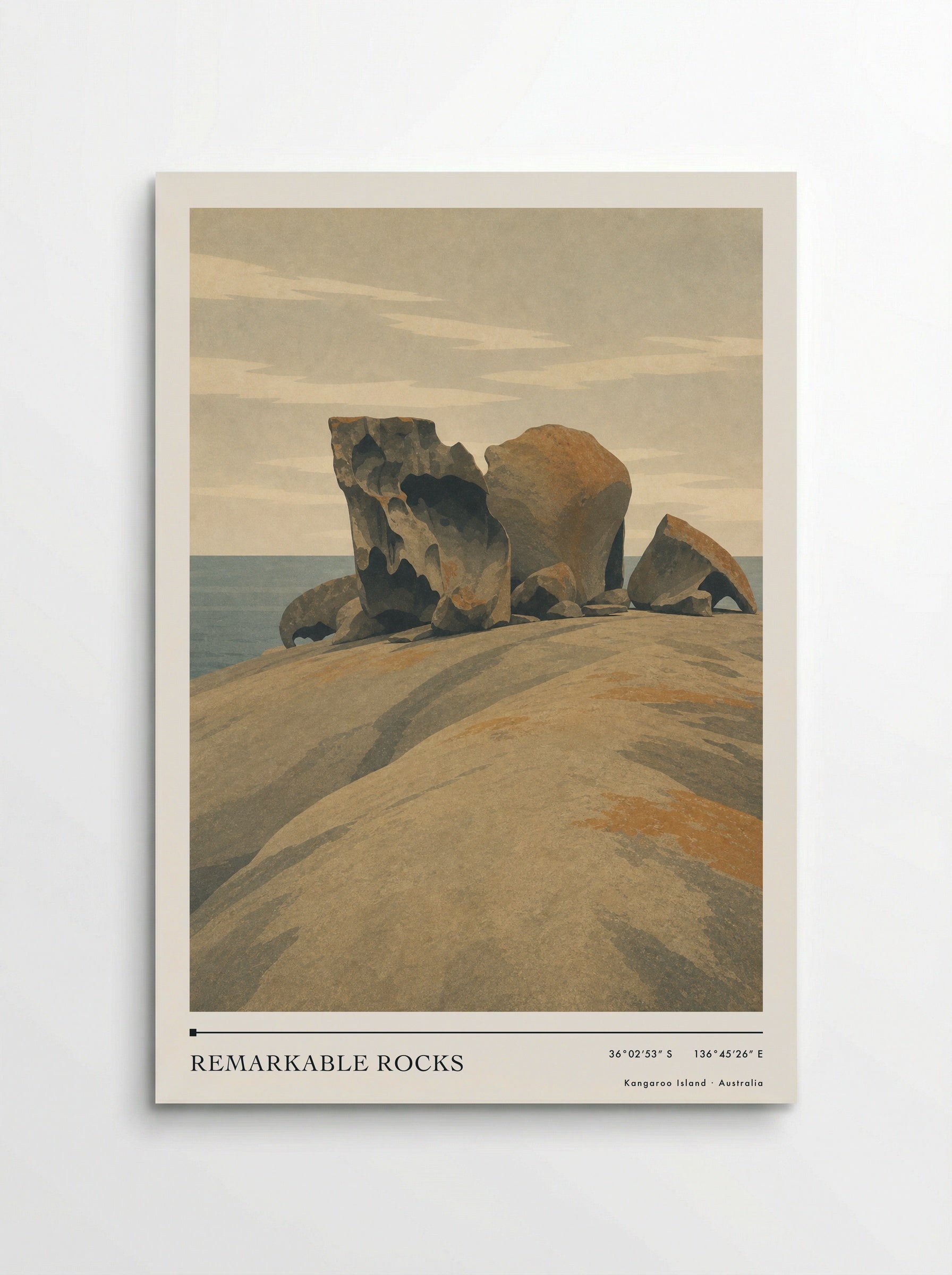Remarkable Rocks Travel Poster Artwork - Poster