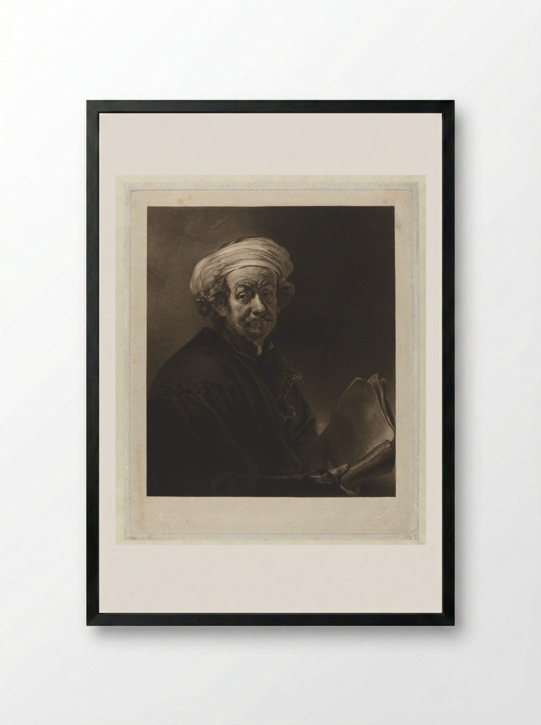 Rembrandt as Saint Paul - Charles Turner - Framed Print Black