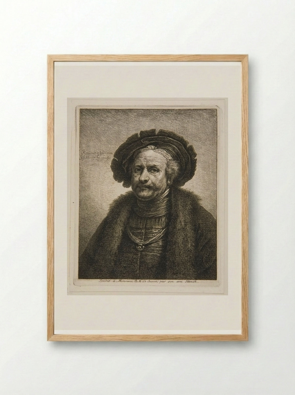 Rembrandt at the Age of About Sixty - Georg Friedrich Schmidt - Framed Print Wood