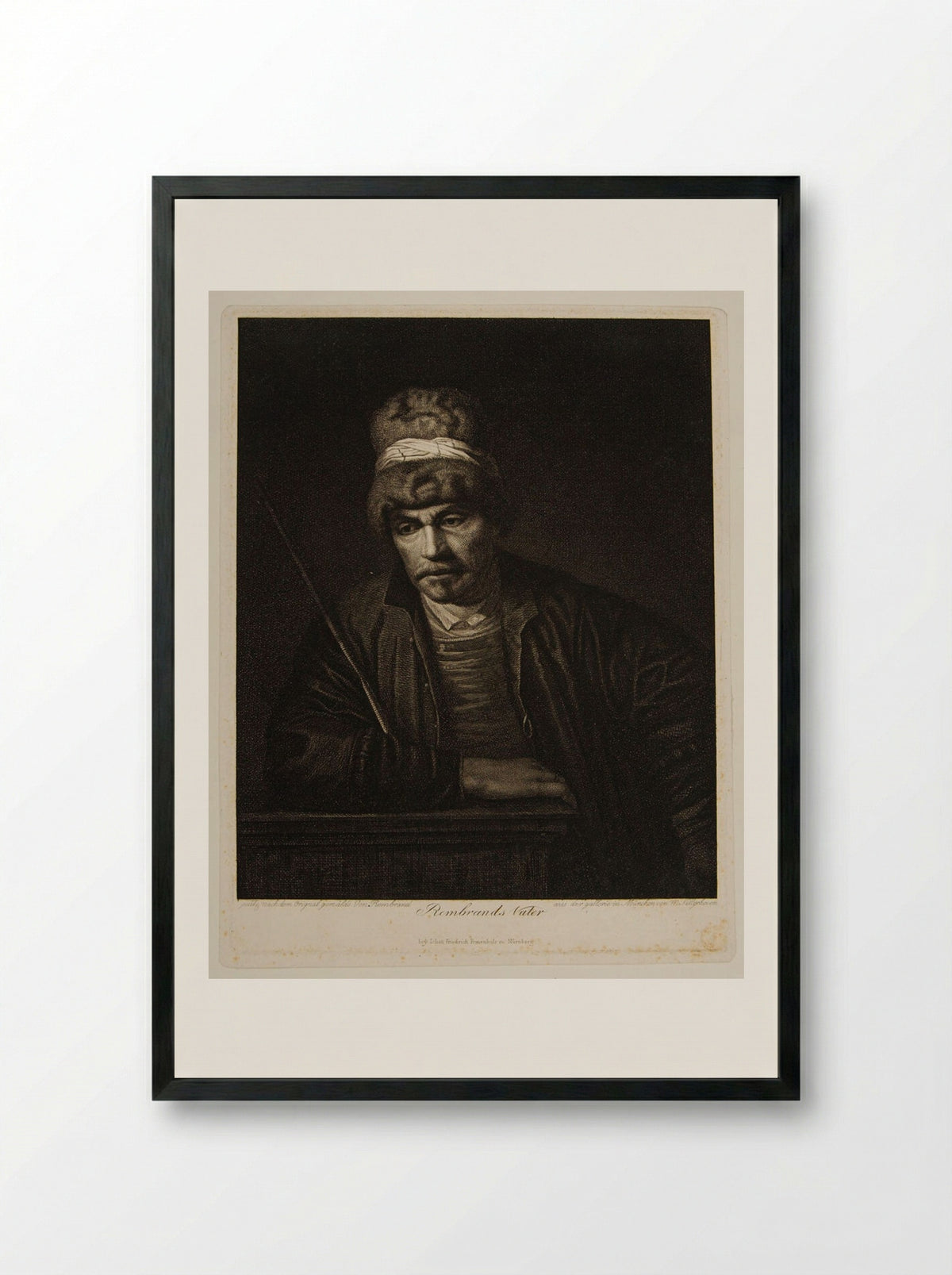 Rembrandt's Father - Moritz Kellerhoven - Framed Print Black