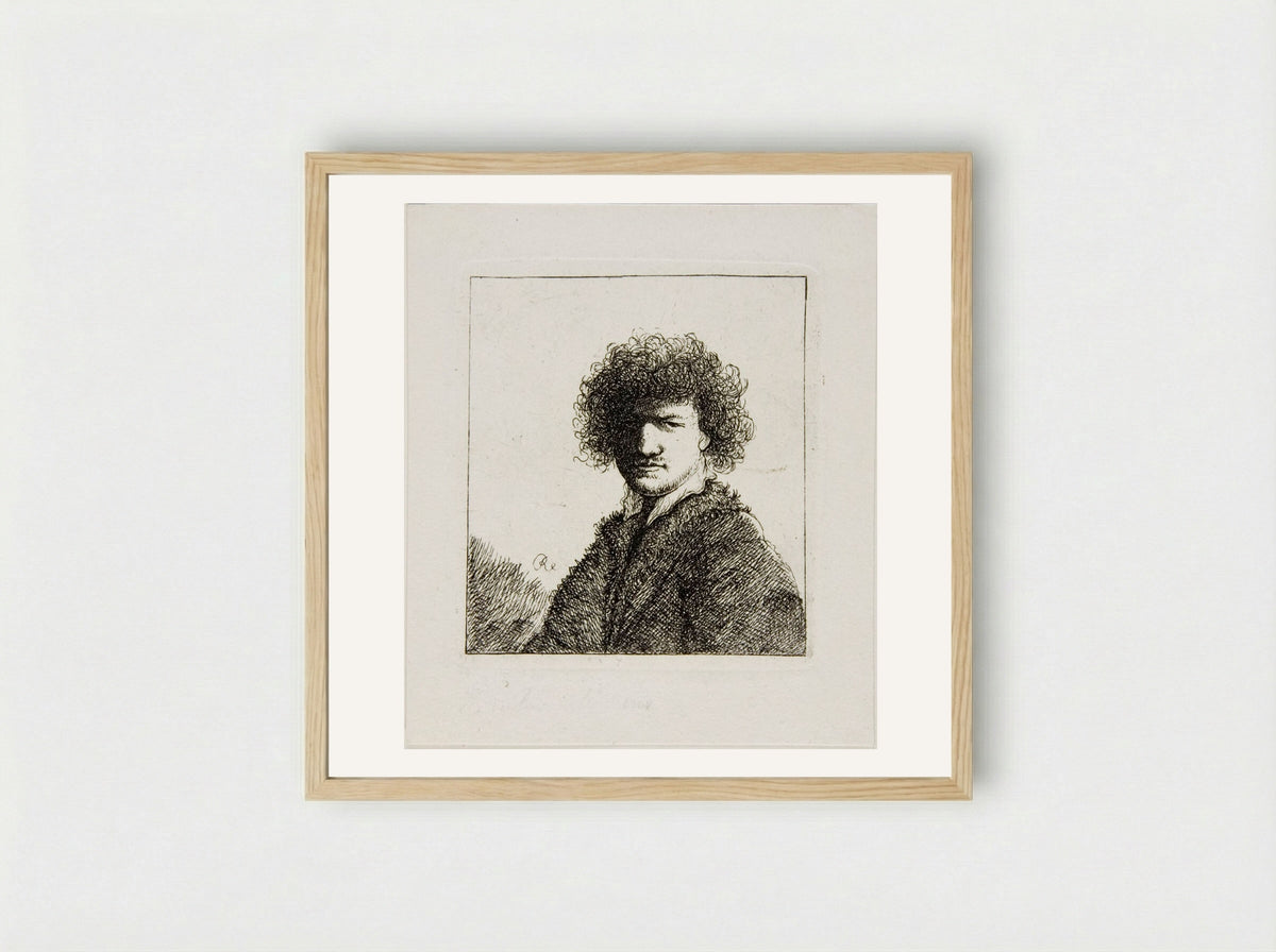Rembrandt with Bushy Hair - David Deuchar - Framed Print Wood