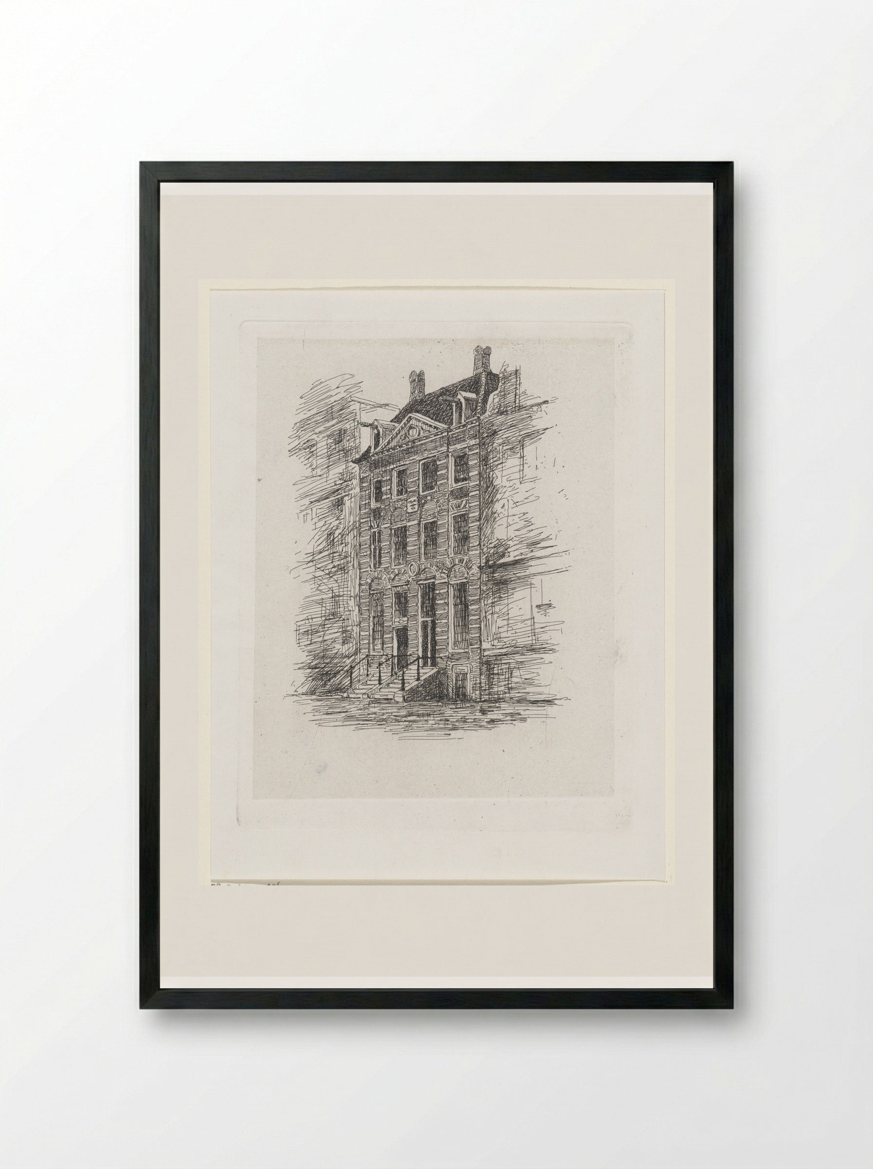 Rembrandthuis, versie B - Jan Weissenbruch - Framed Print Black