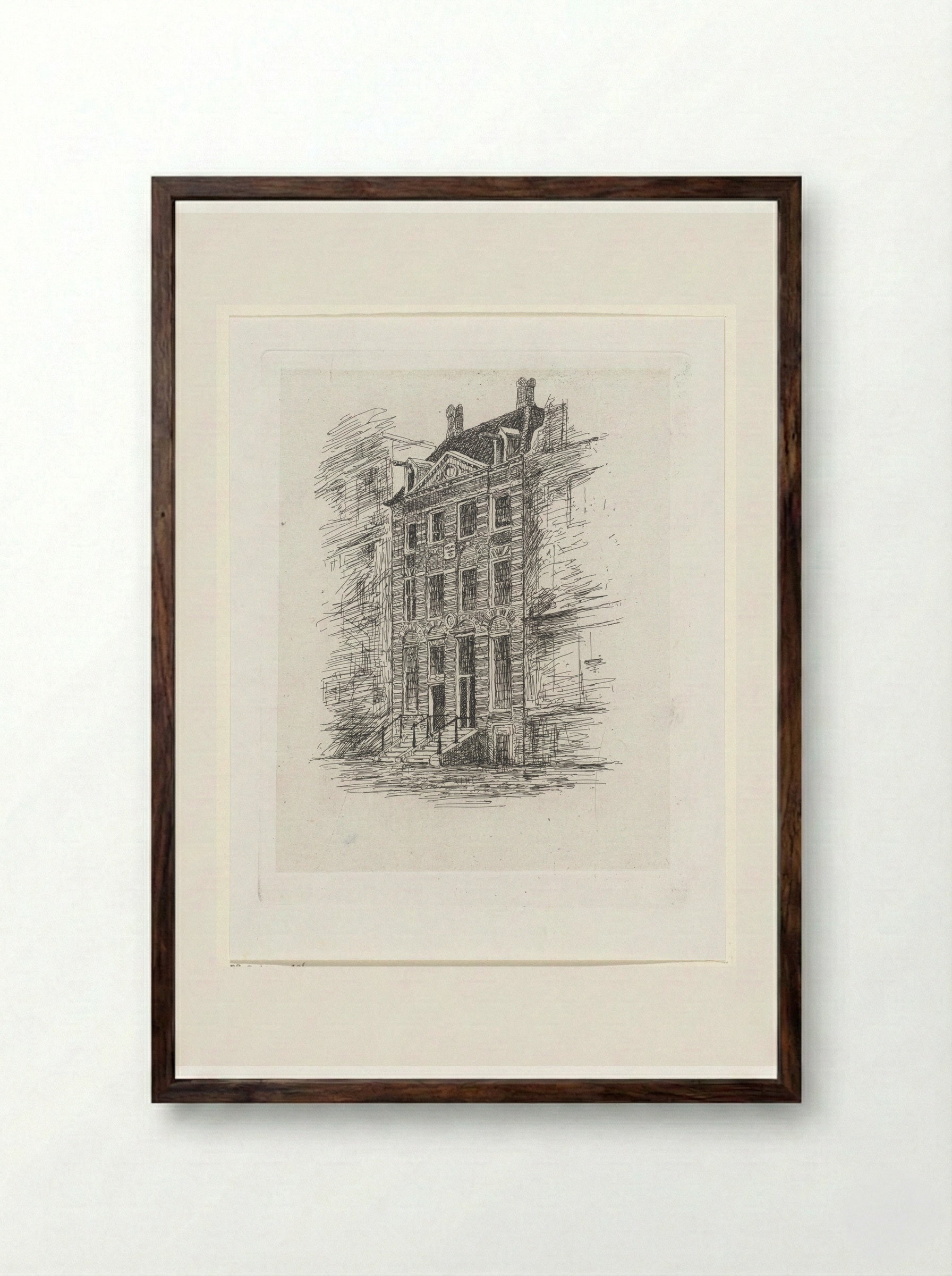 Rembrandthuis, versie B - Jan Weissenbruch - Framed Print Dark Wood