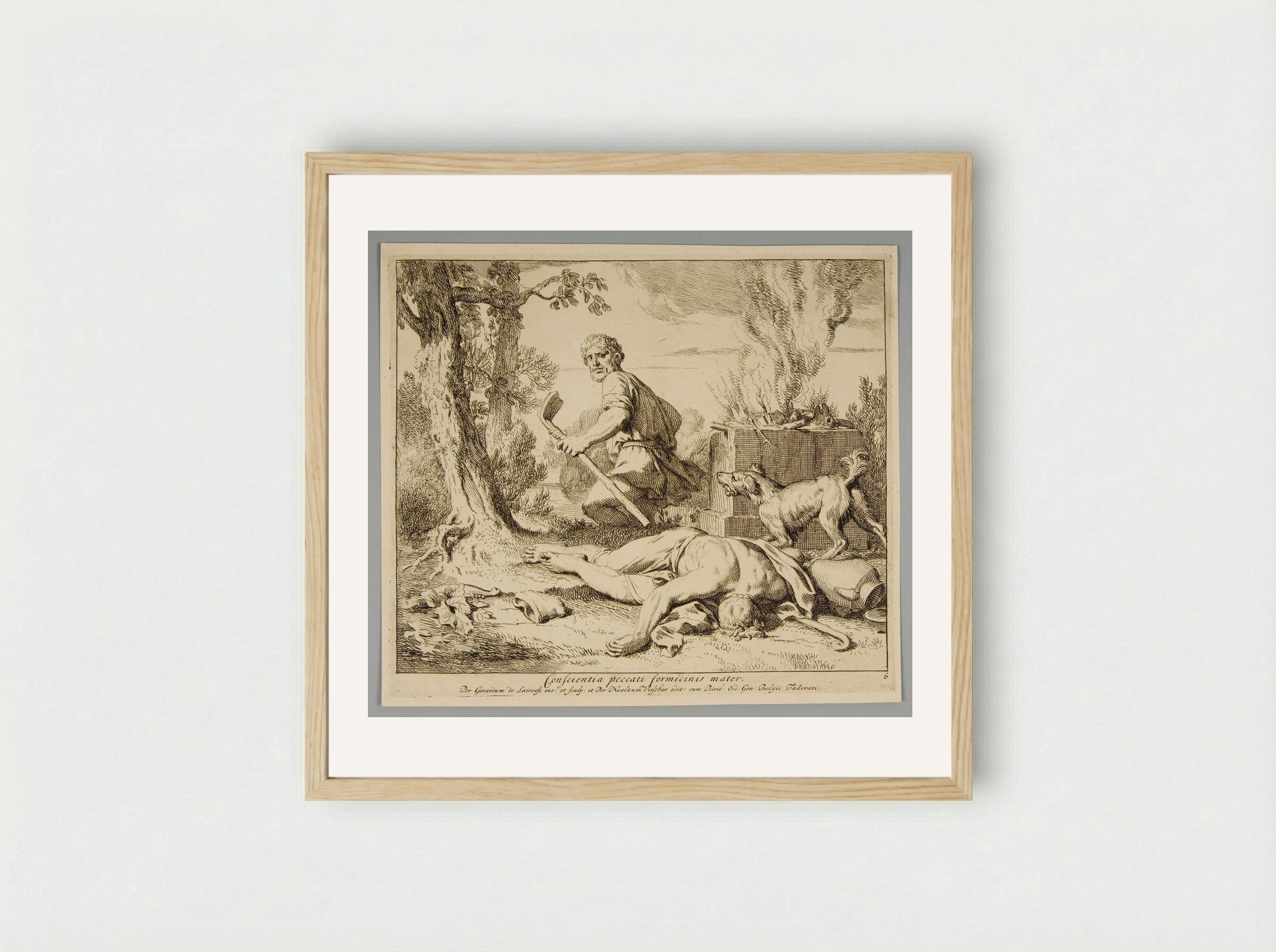 Remorses of Cain - Gérard de Lairesse - Framed Print Wood