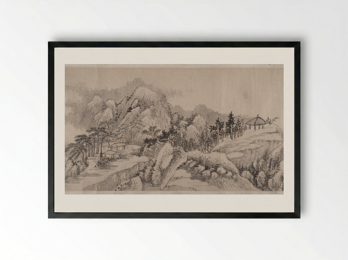 Remote Valleys, Sounds of Waterfalls, Deep Forests - Liu Yu - Framed Print Black