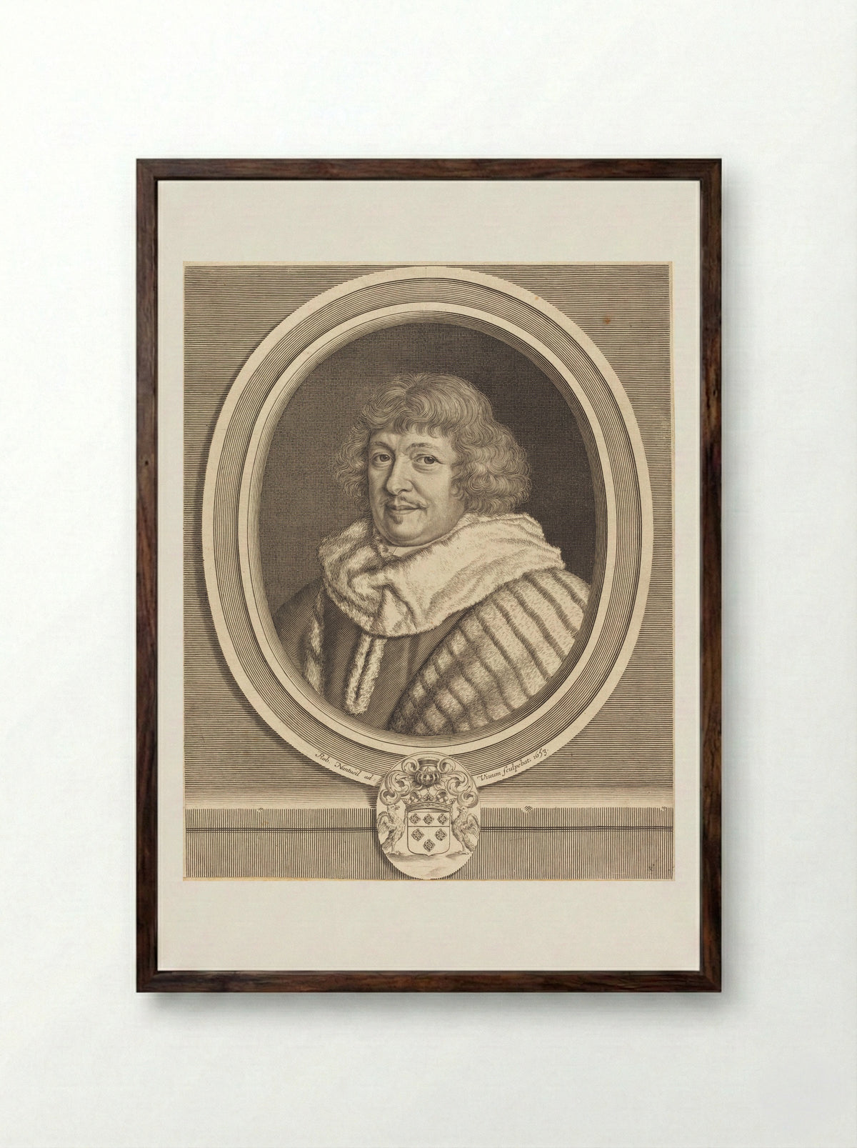 René, Marquis de Maisons - Robert Nanteuil - Framed Print Dark Wood