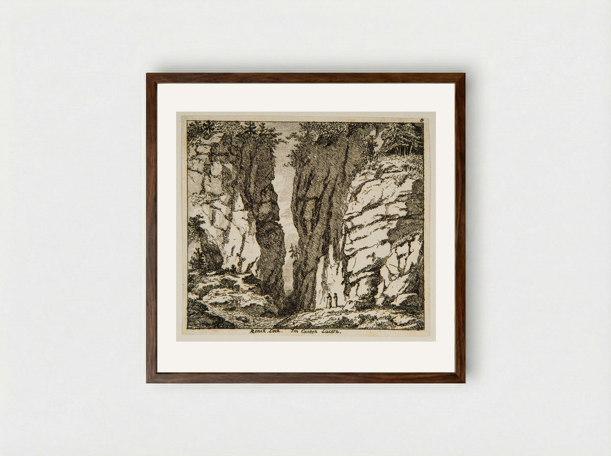 Renck Loch, Im Canton Lucern - Salomon Gessner - Framed Print Dark Wood