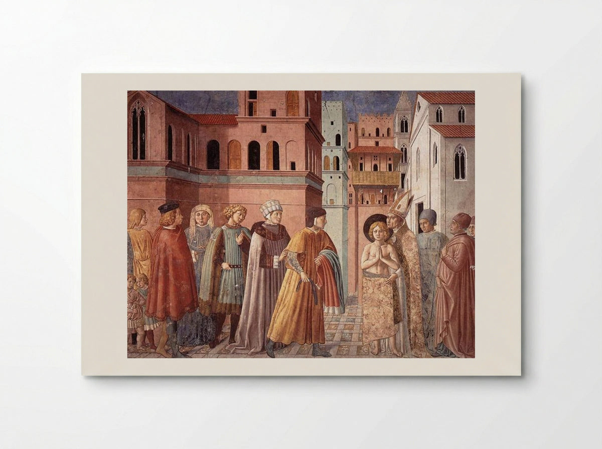 Renunciation of Worldly Goods and The Bishop of Assisi Dresses St. Francis - Benozzo Gozzoli - Poster