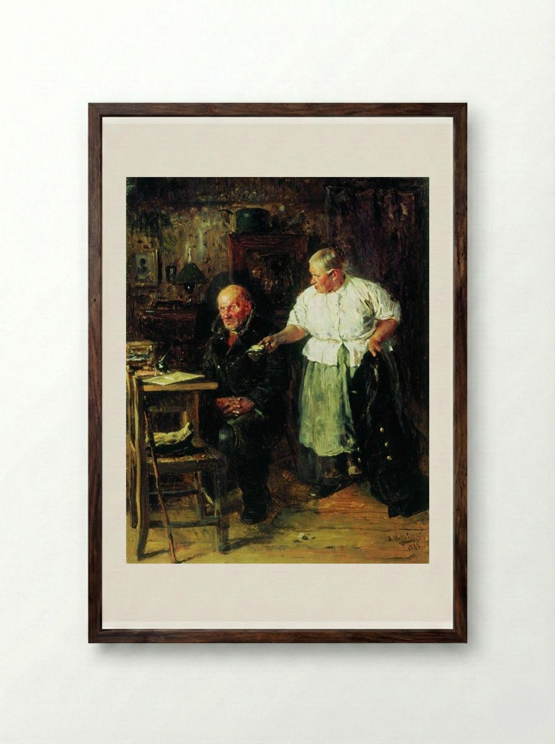 Reprimand - Vladimir Makovsky - Framed Print Dark Wood