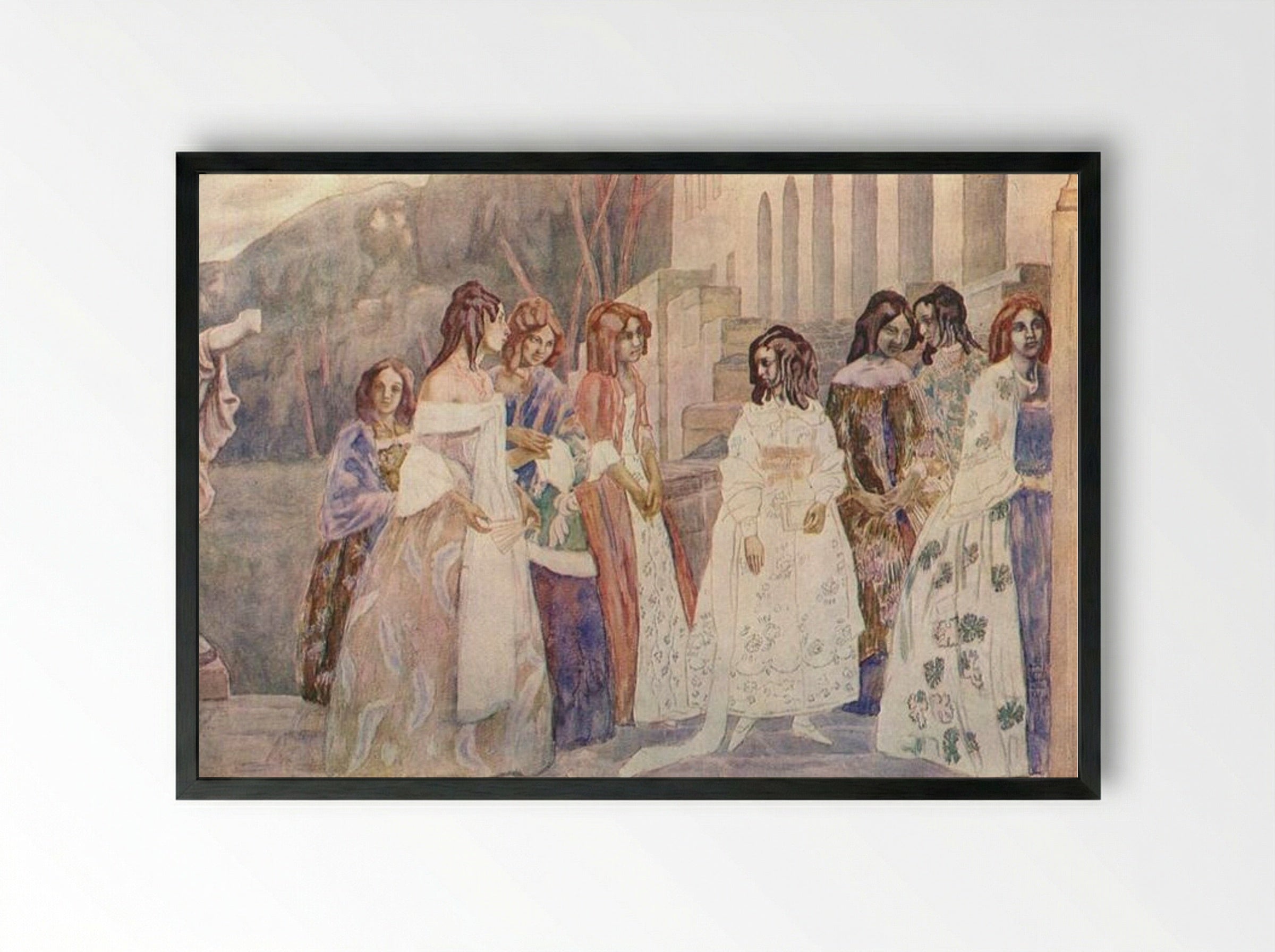 Requiem - Victor Borisov-Musatov - Framed Print Black