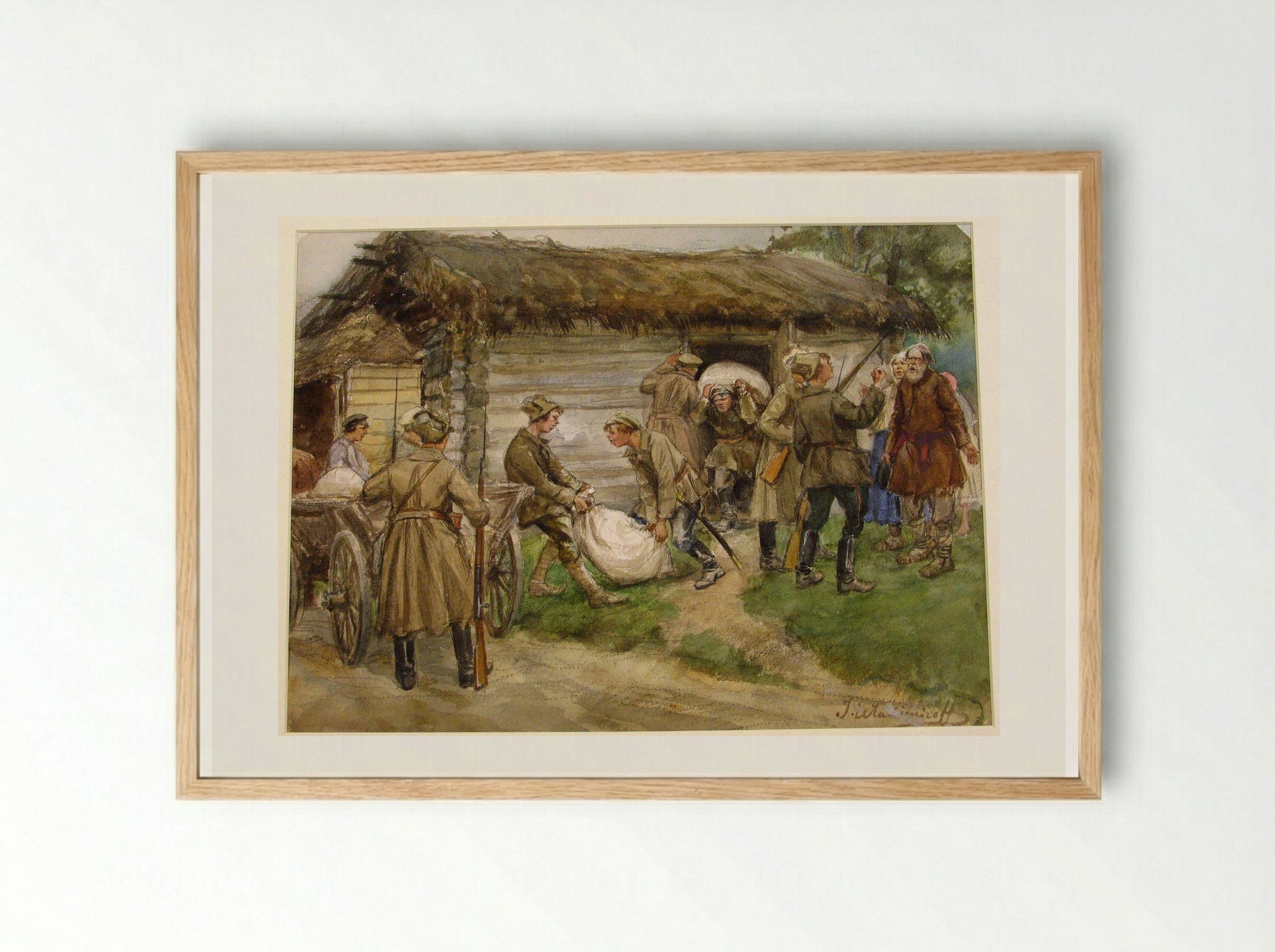 Requisitioning - Ivan Vladimirov - Framed Print Wood
