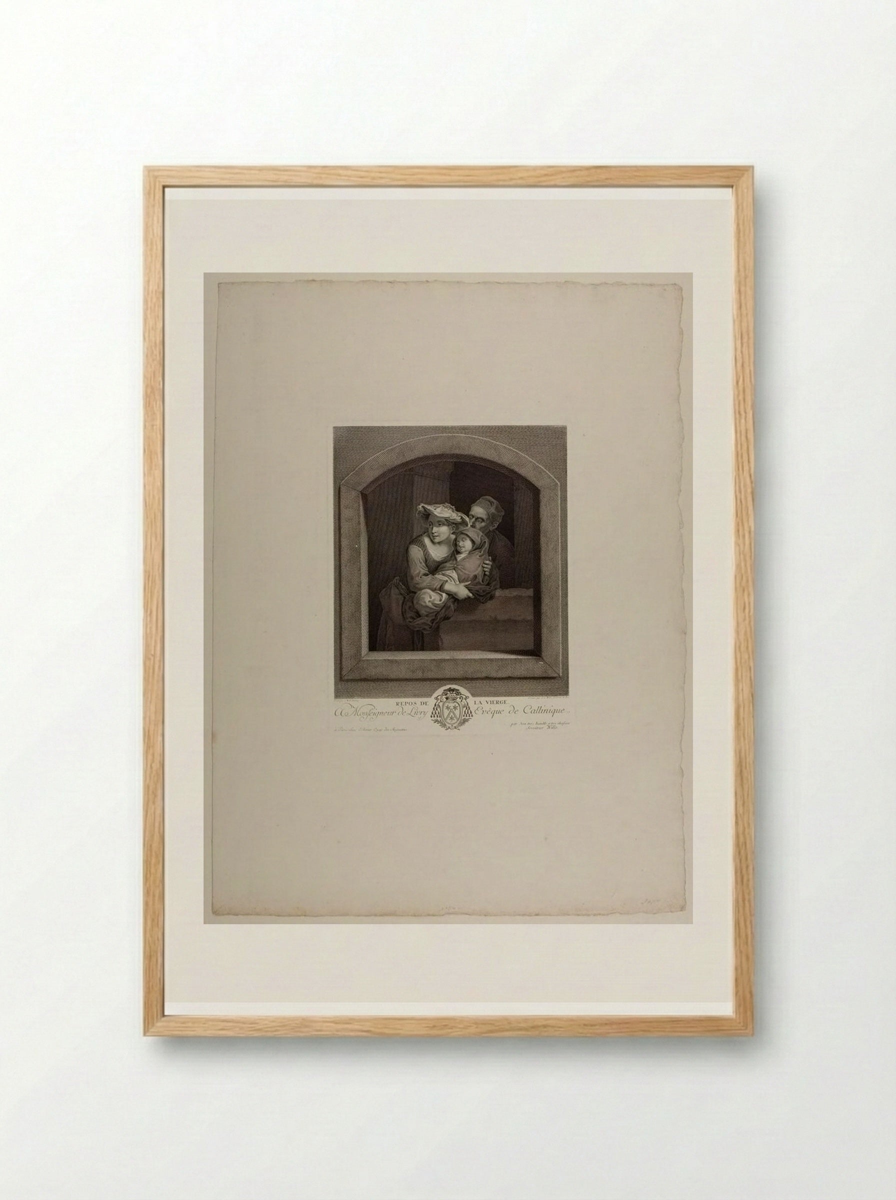 Rest of the Virgin - Johann Georg Wille - Framed Print Wood