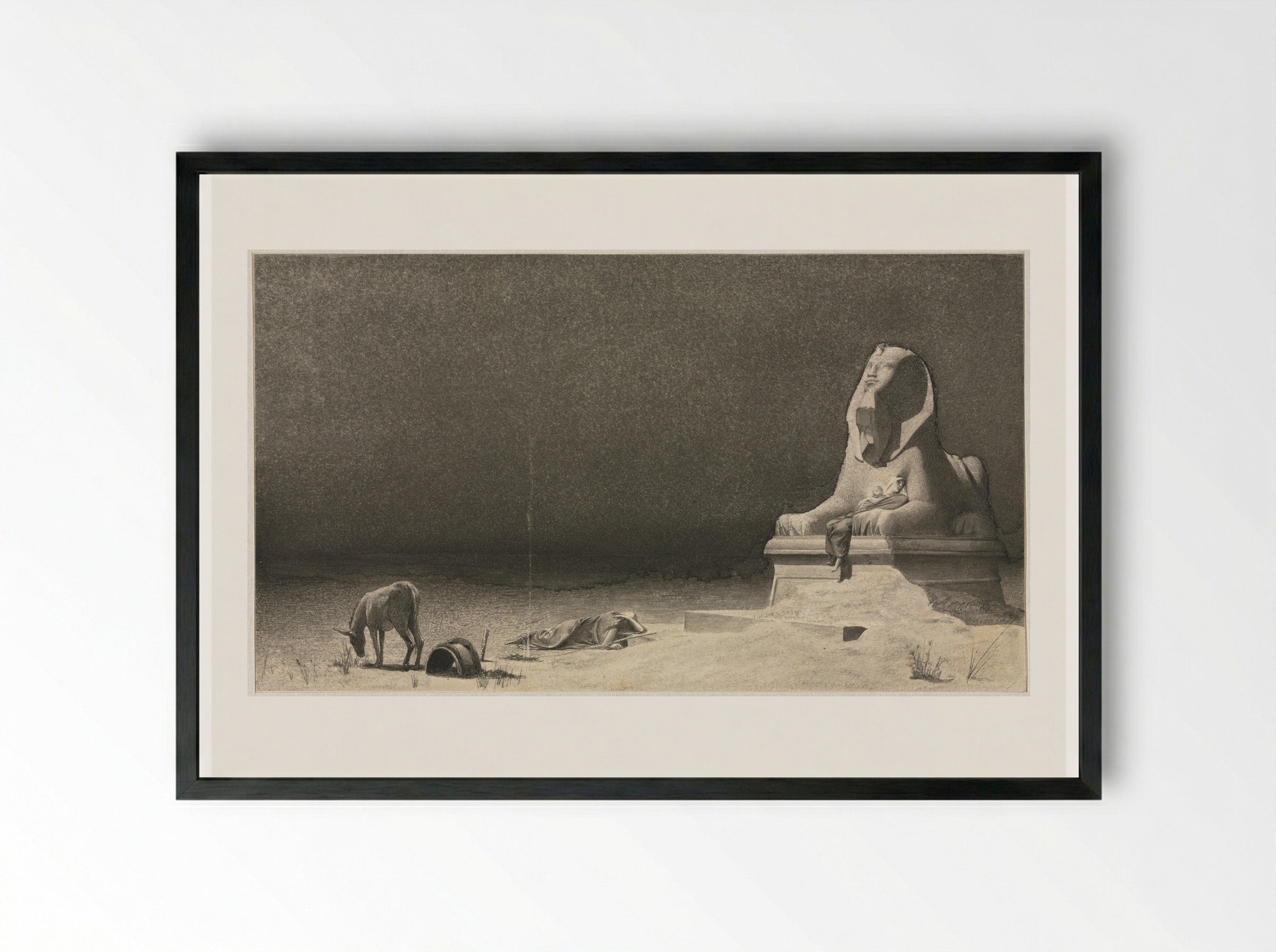 Rest on the Flight into Egypt - Luc-Olivier Merson - Framed Print Black