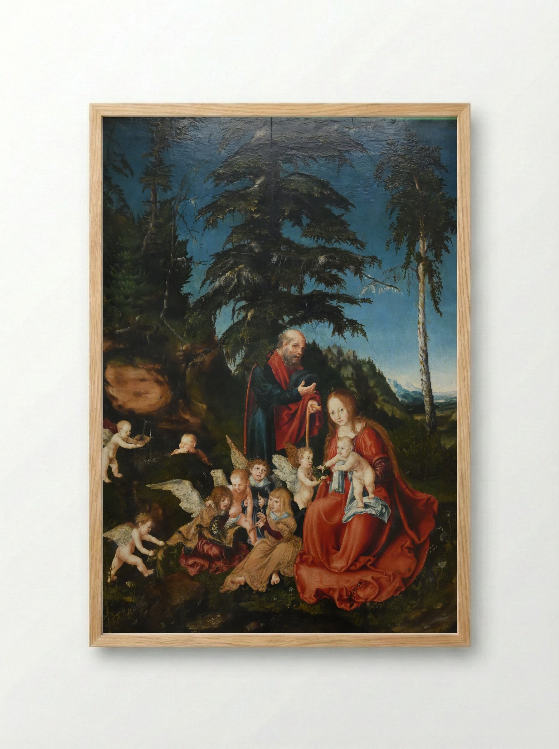 Rest on the Flight into Egypt - Lucas Cranach the Elder - Framed Print Wood