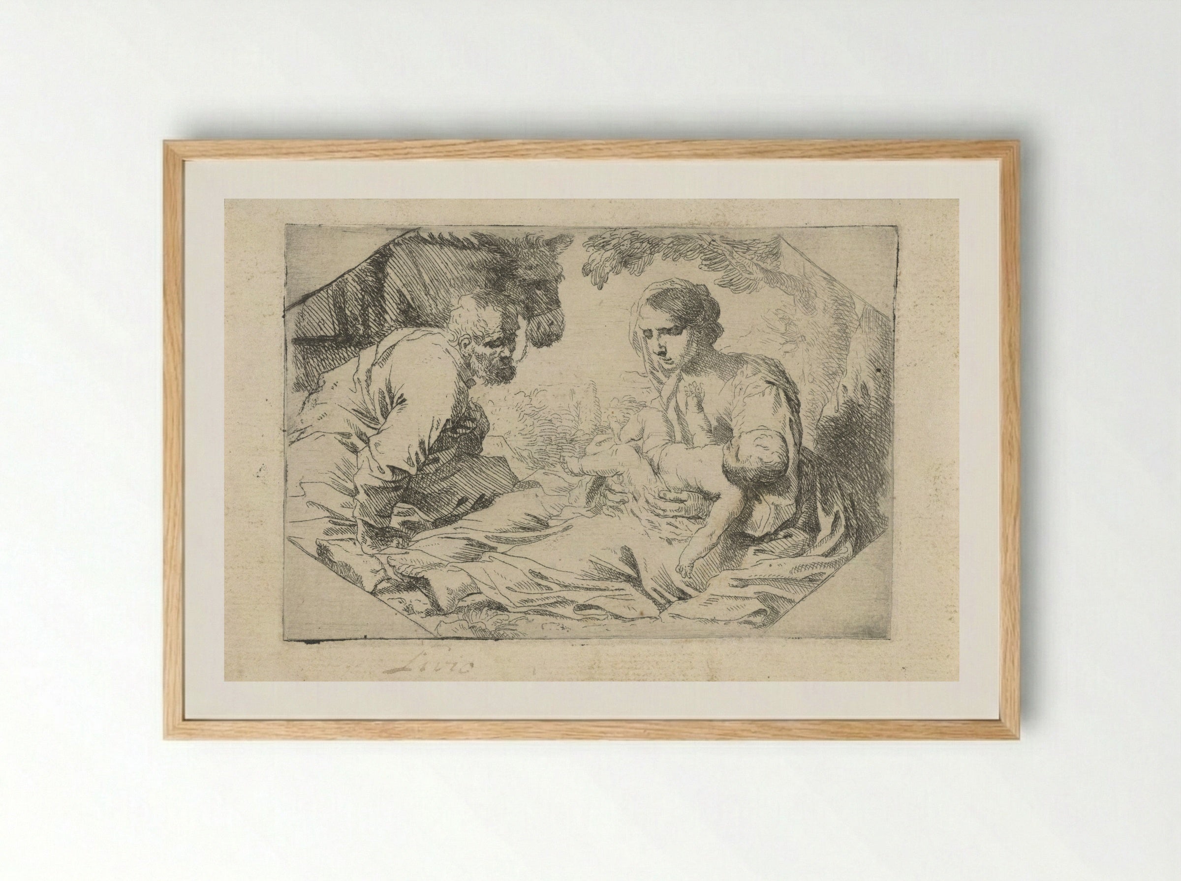 Rest on the Flight into Egypt - Jan Miel - Framed Print Wood