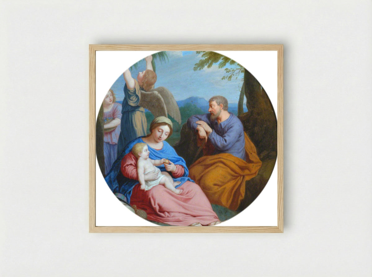Rest on the Flight into Egypt - Simone Cantarini - Framed Print Wood