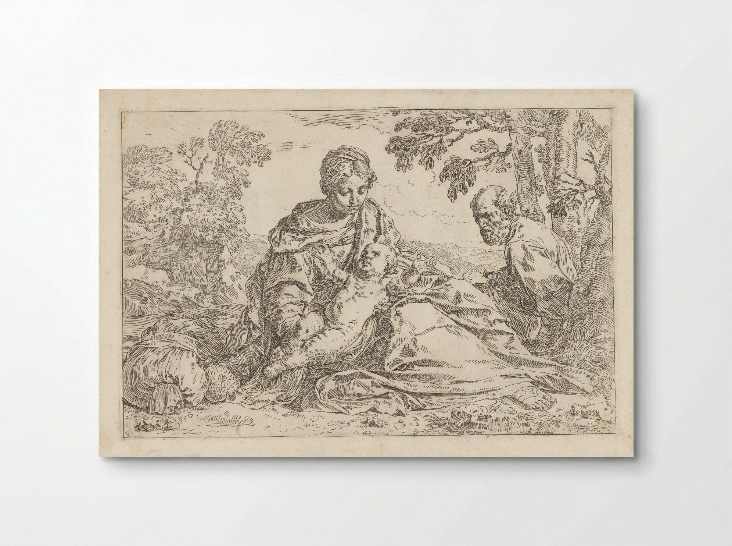Rest on the Flight into Egypt - Simone Cantarini - Poster