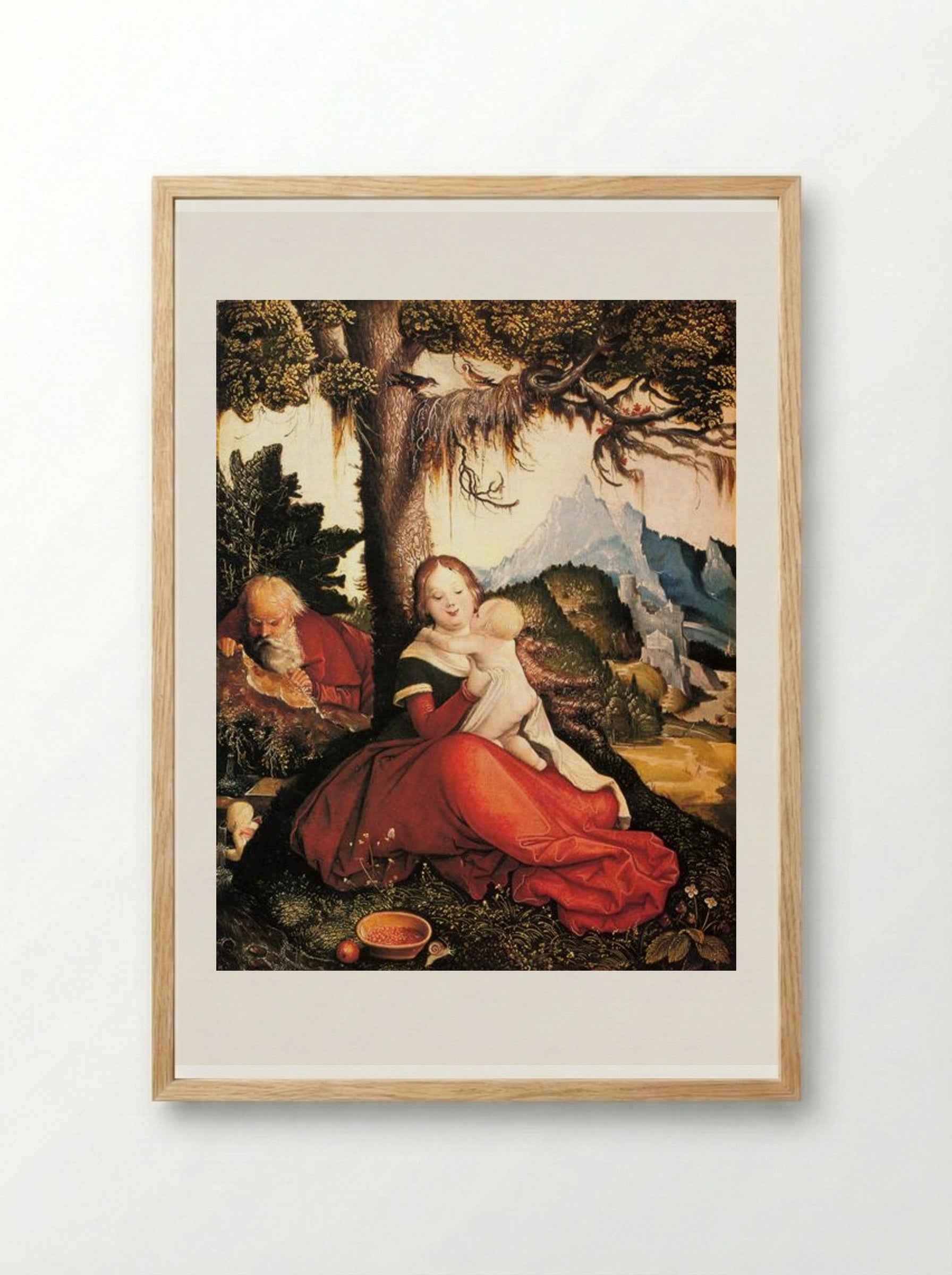 Rest on the Flight to Egypt - Hans Baldung - Framed Print Wood