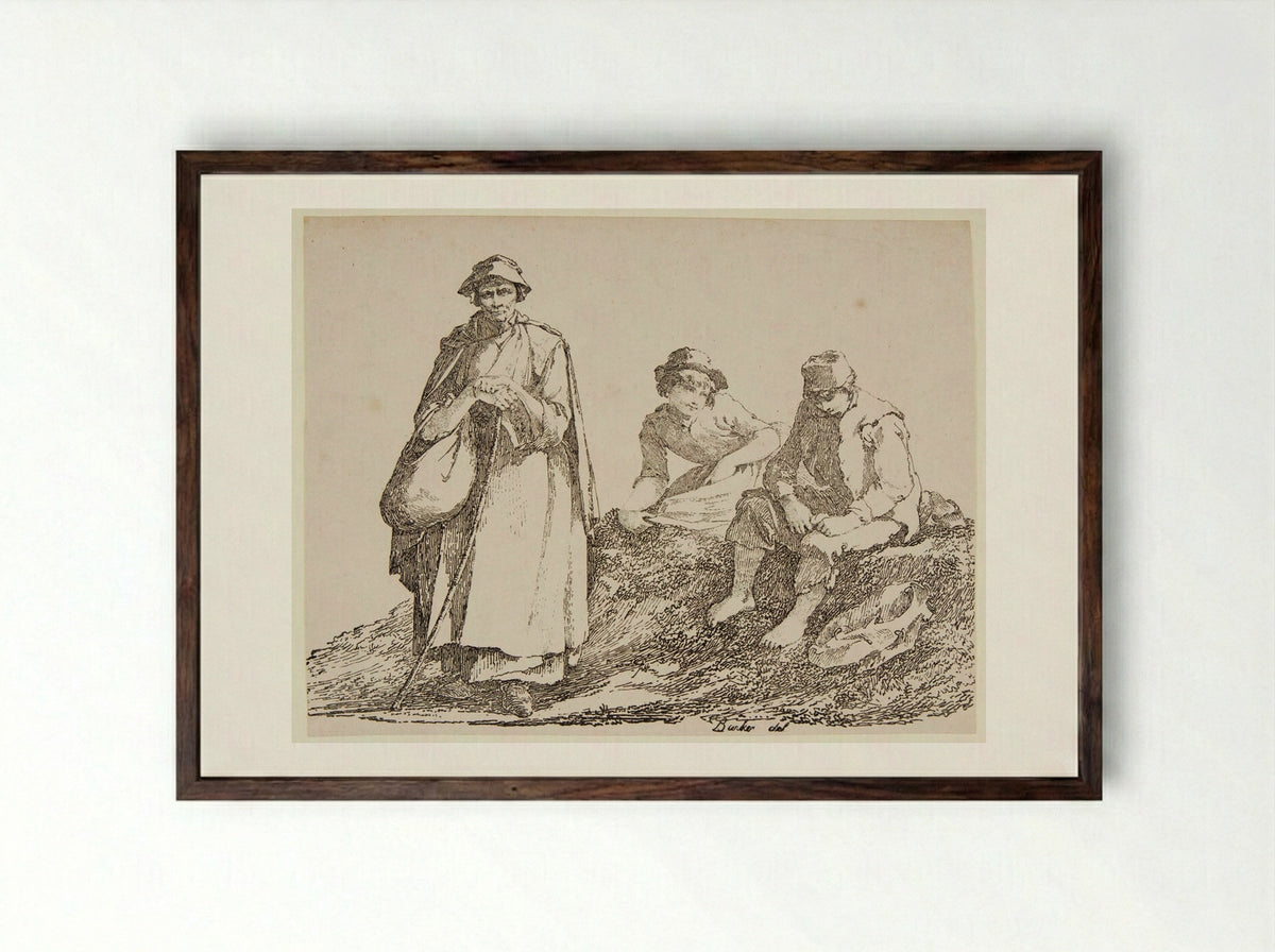 Rest - Thomas Barker - Framed Print Dark Wood