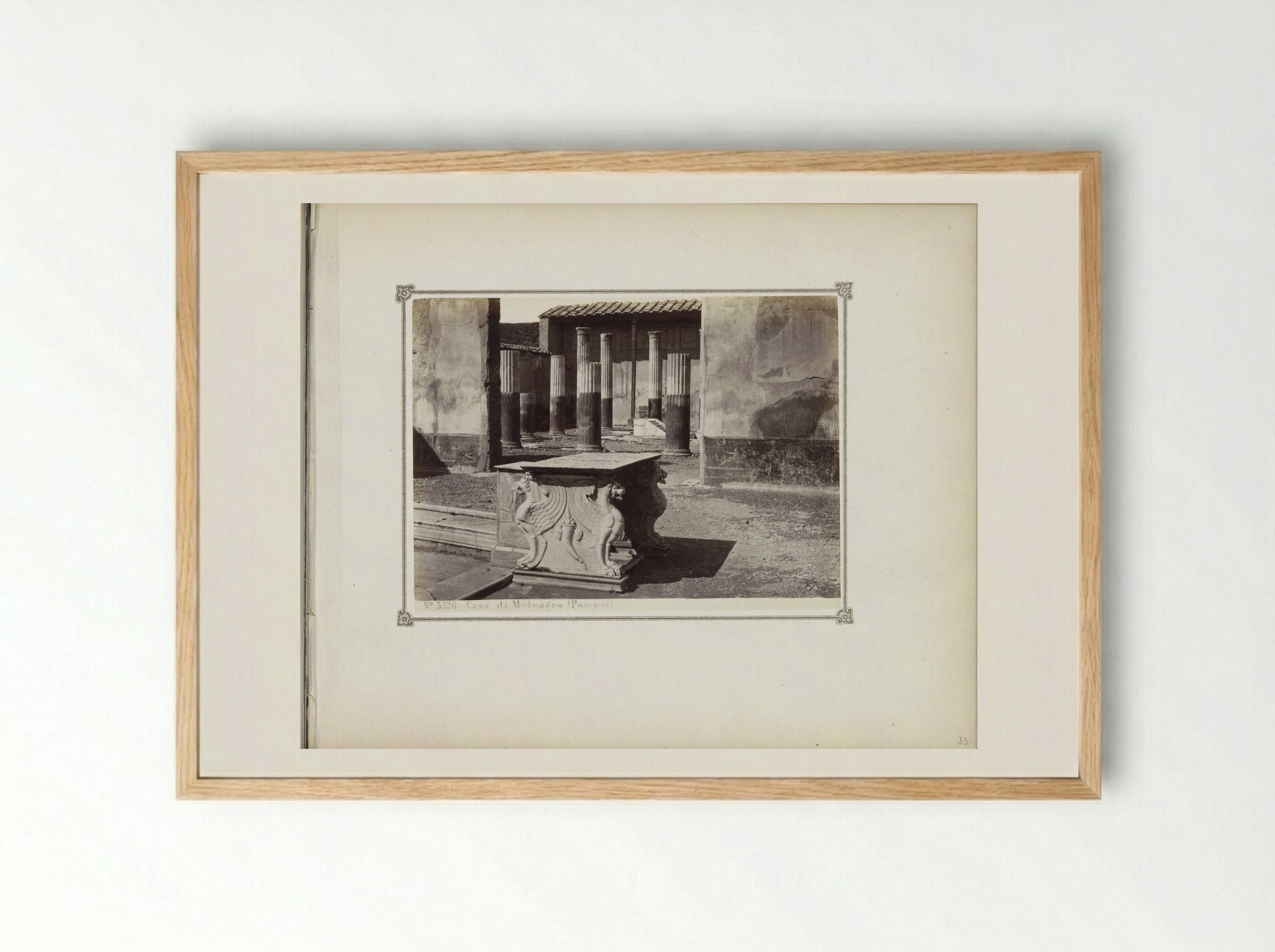 Restanten van het Huis van Meleagro in Pompeï - Giorgio Sommer - Framed Print Wood