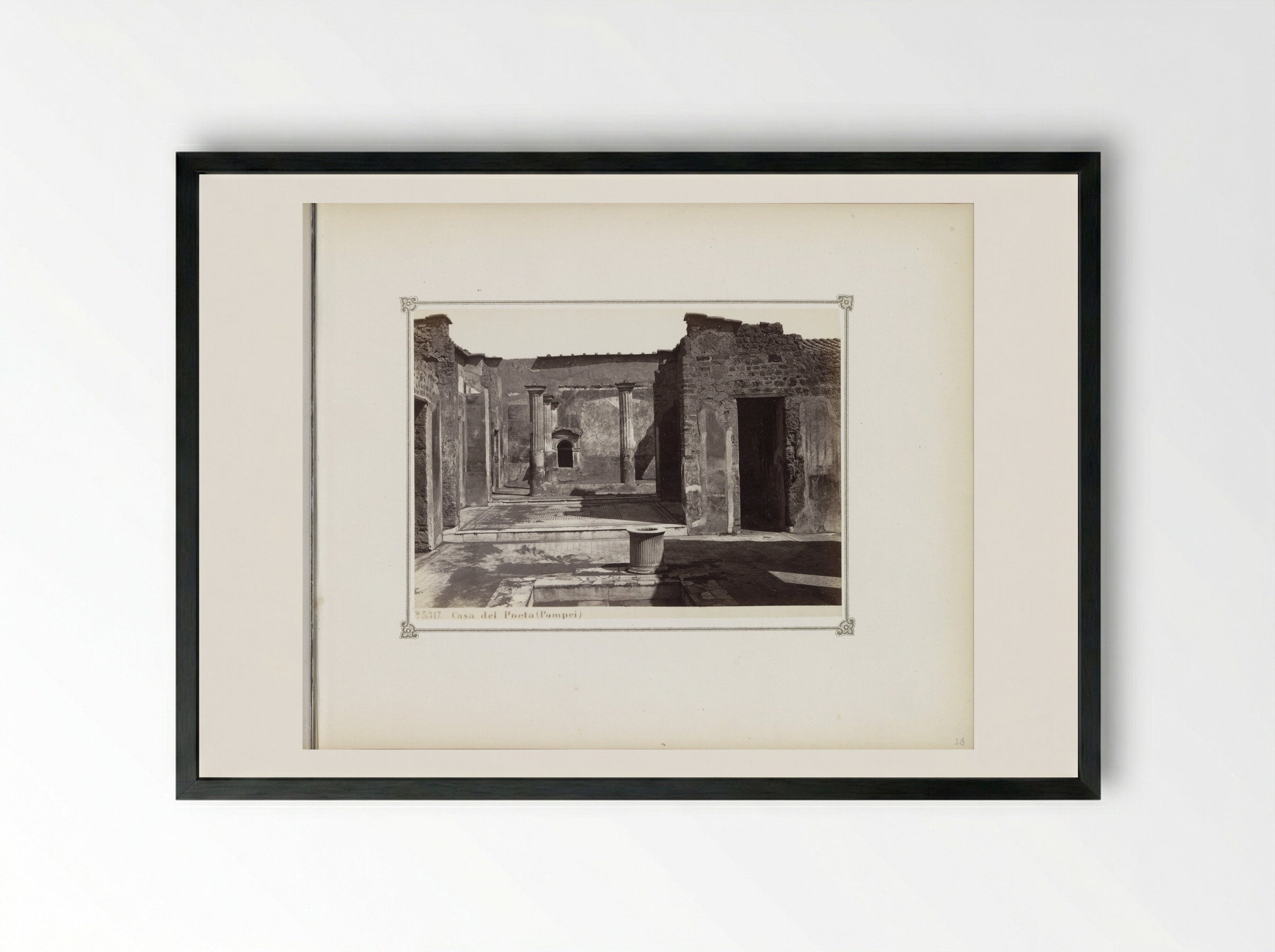 Restanten van het Huis van de Tragische Dichter in Pompeï - Giorgio Sommer - Framed Print Black