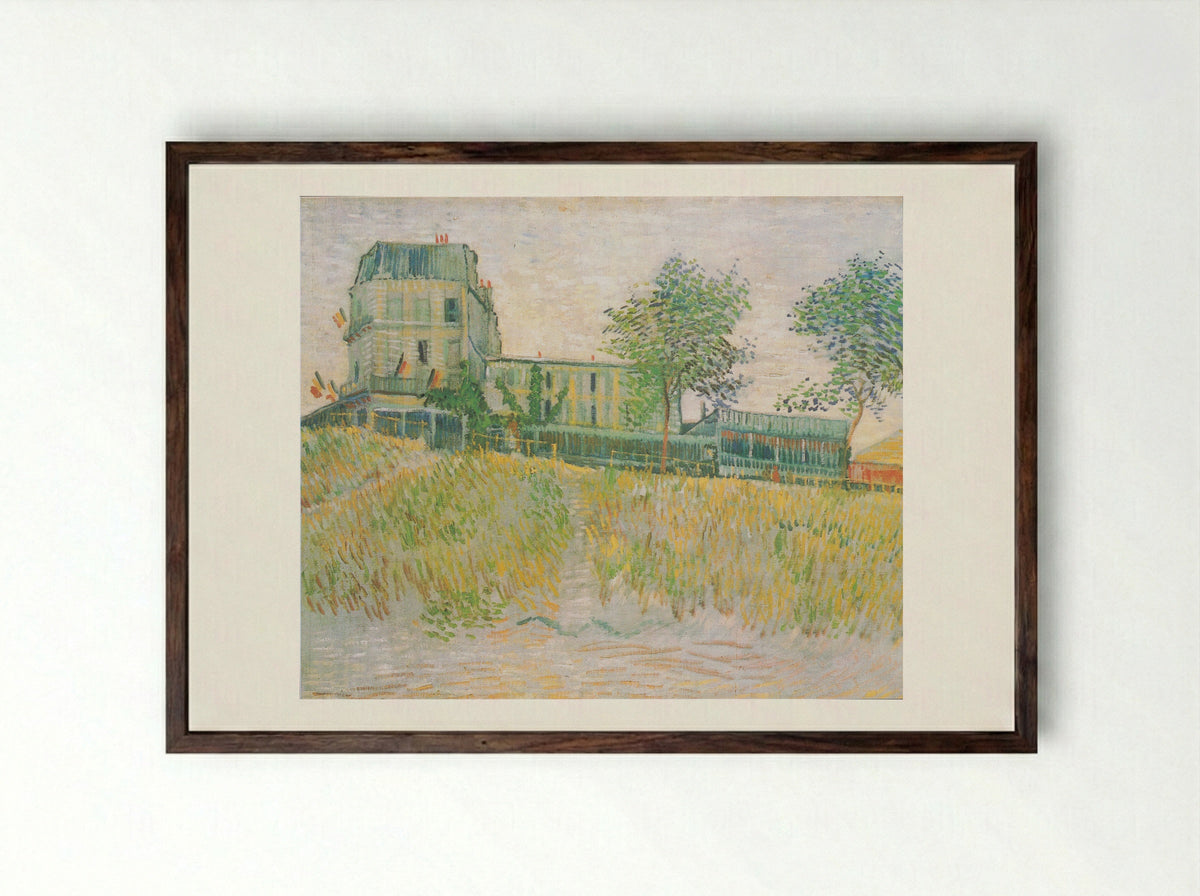 Restaurant de la Sirène at Asnières - Vincent van Gogh - Framed Print Dark Wood