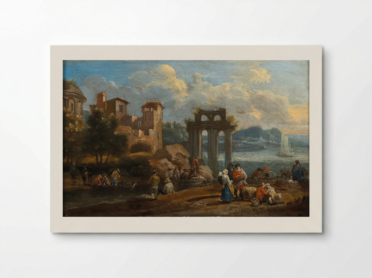 Resting Sportsmen near a Fountain of Neptune - Pieter Bout - Poster