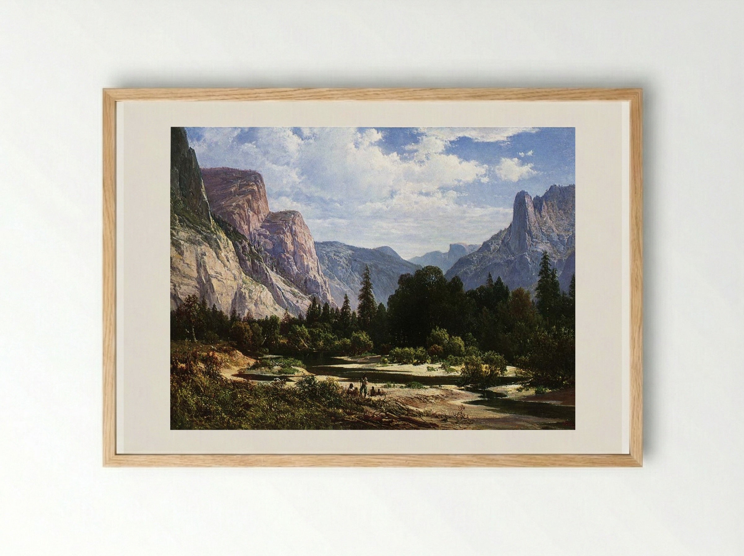 Resting by a Stream - Thomas Hill - Framed Print Wood