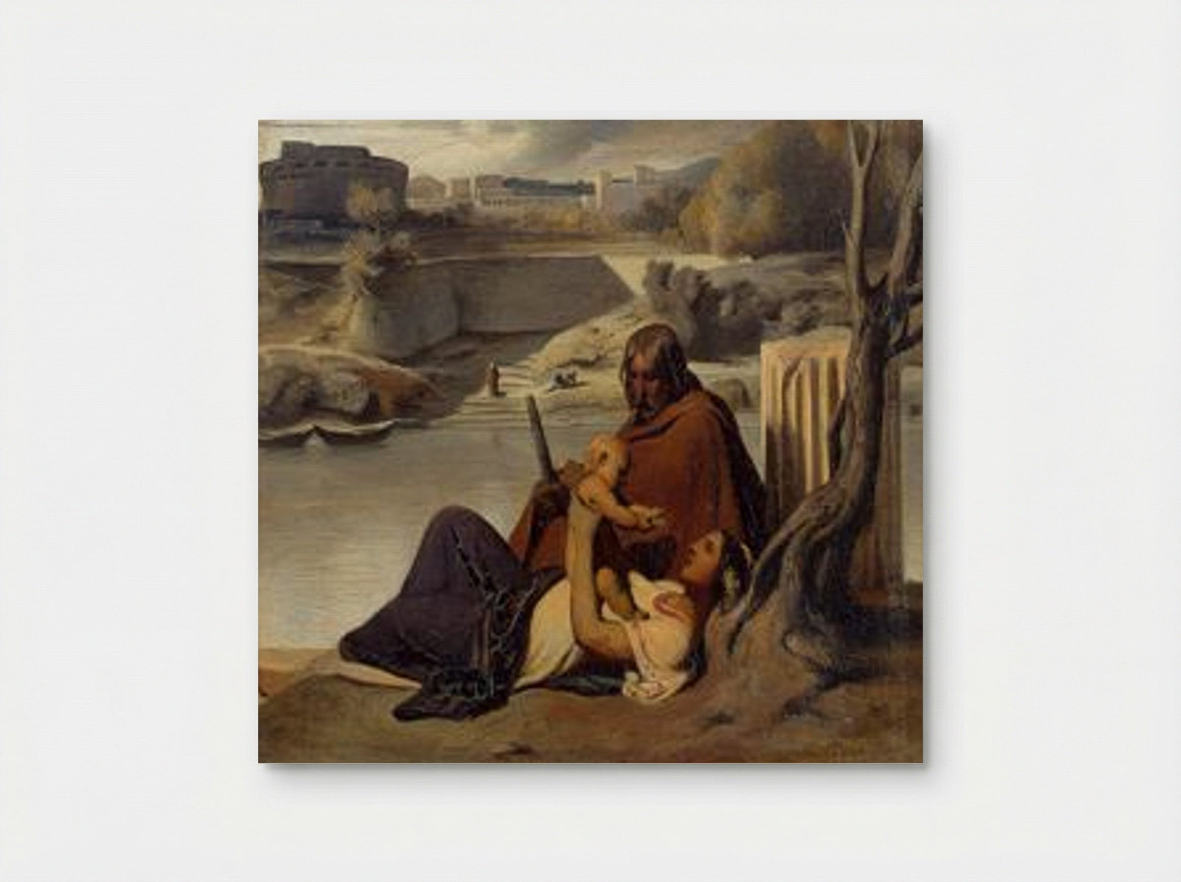 Resting on the Banks of the Tiber - Paul Delaroche - Poster